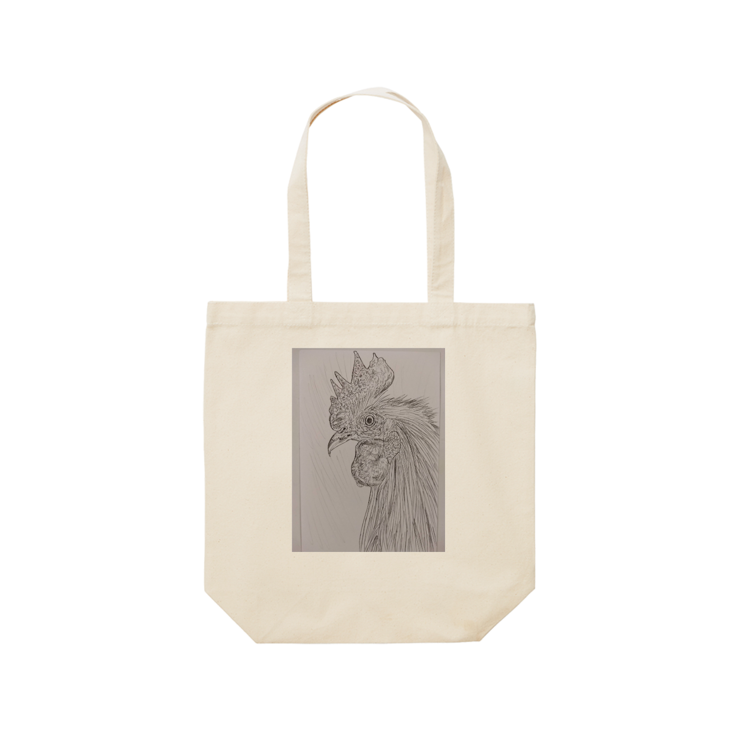 ニワトリ レギュラーキャンバストートバッグ(M) (フルカラー転写プリント)