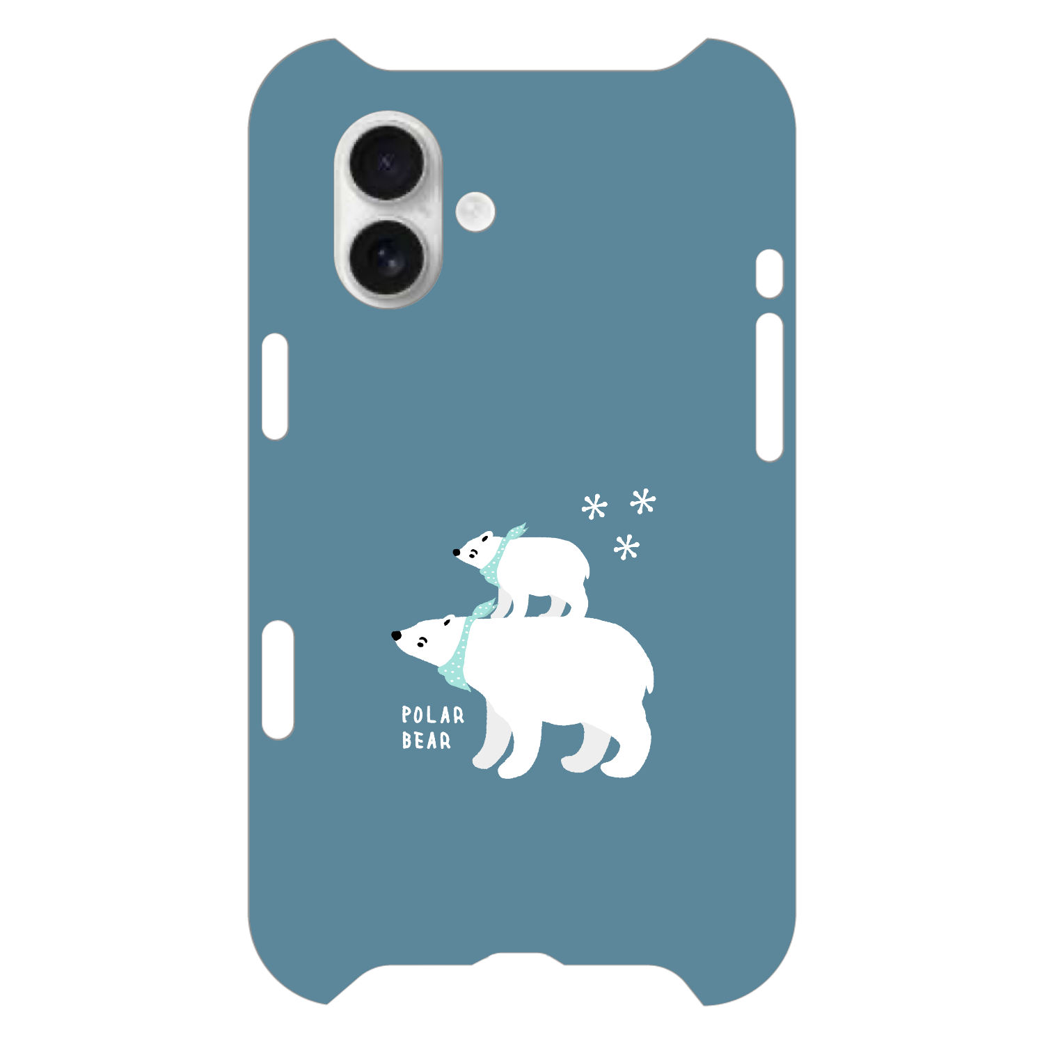 シロクマ親子 フラット（スカーフver） iPhone16 Plus