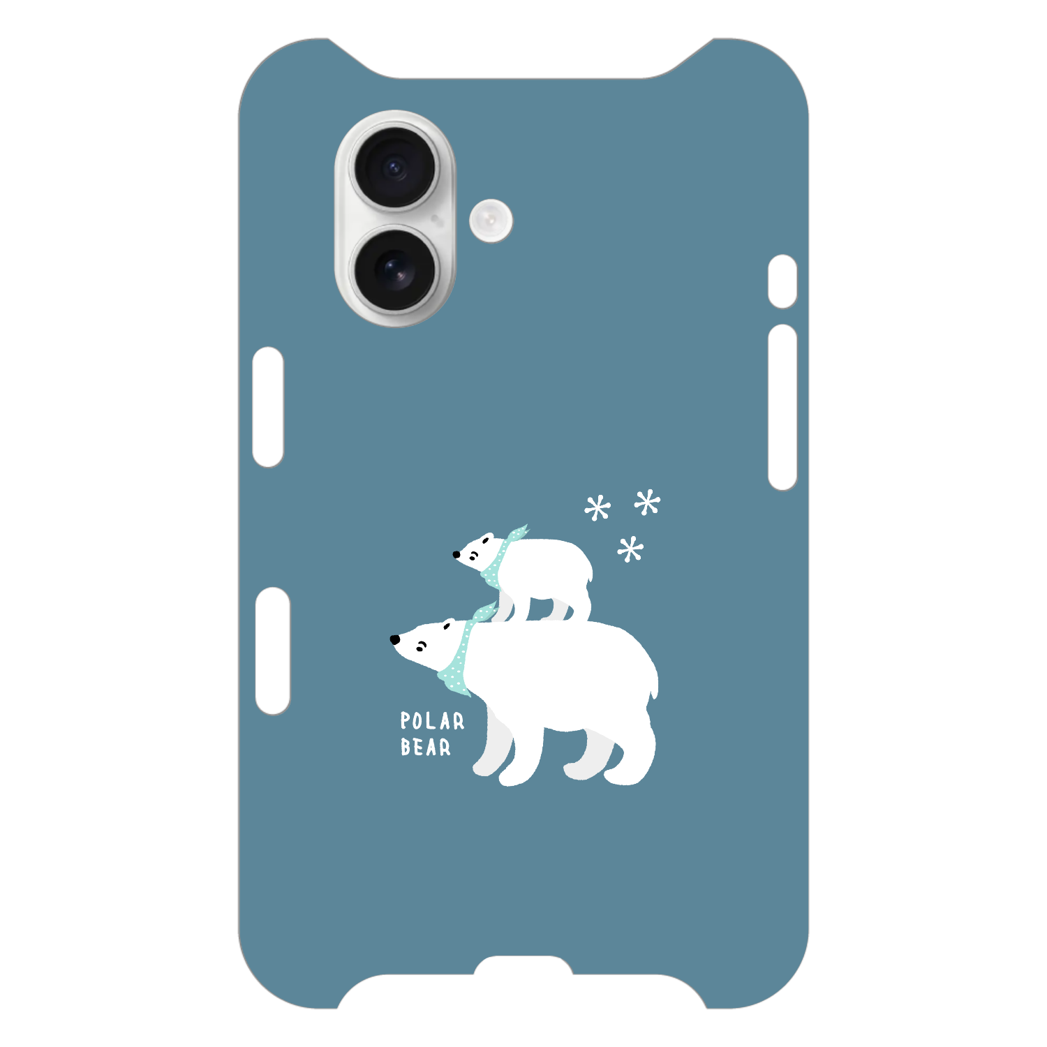 シロクマ親子 フラット（スカーフver） iPhone16