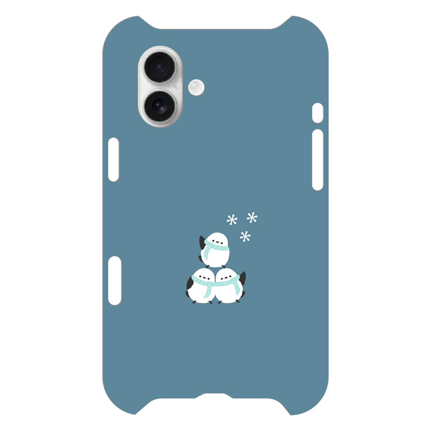 シマエナガくん 冬 フラット（マフラーver） iPhone16 Plus