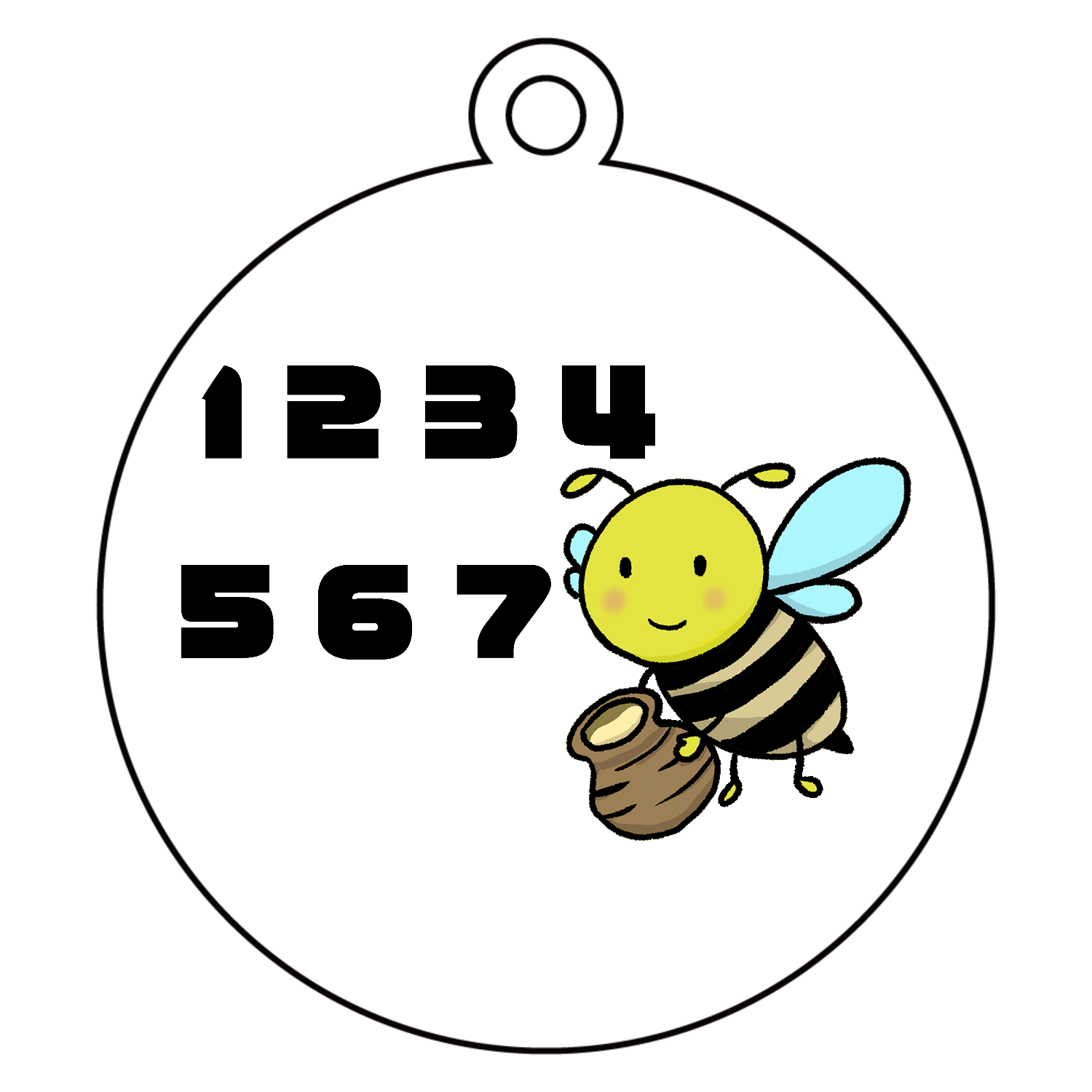 1234567ハチ？ アクリルキーホルダー　丸型 (6cm)