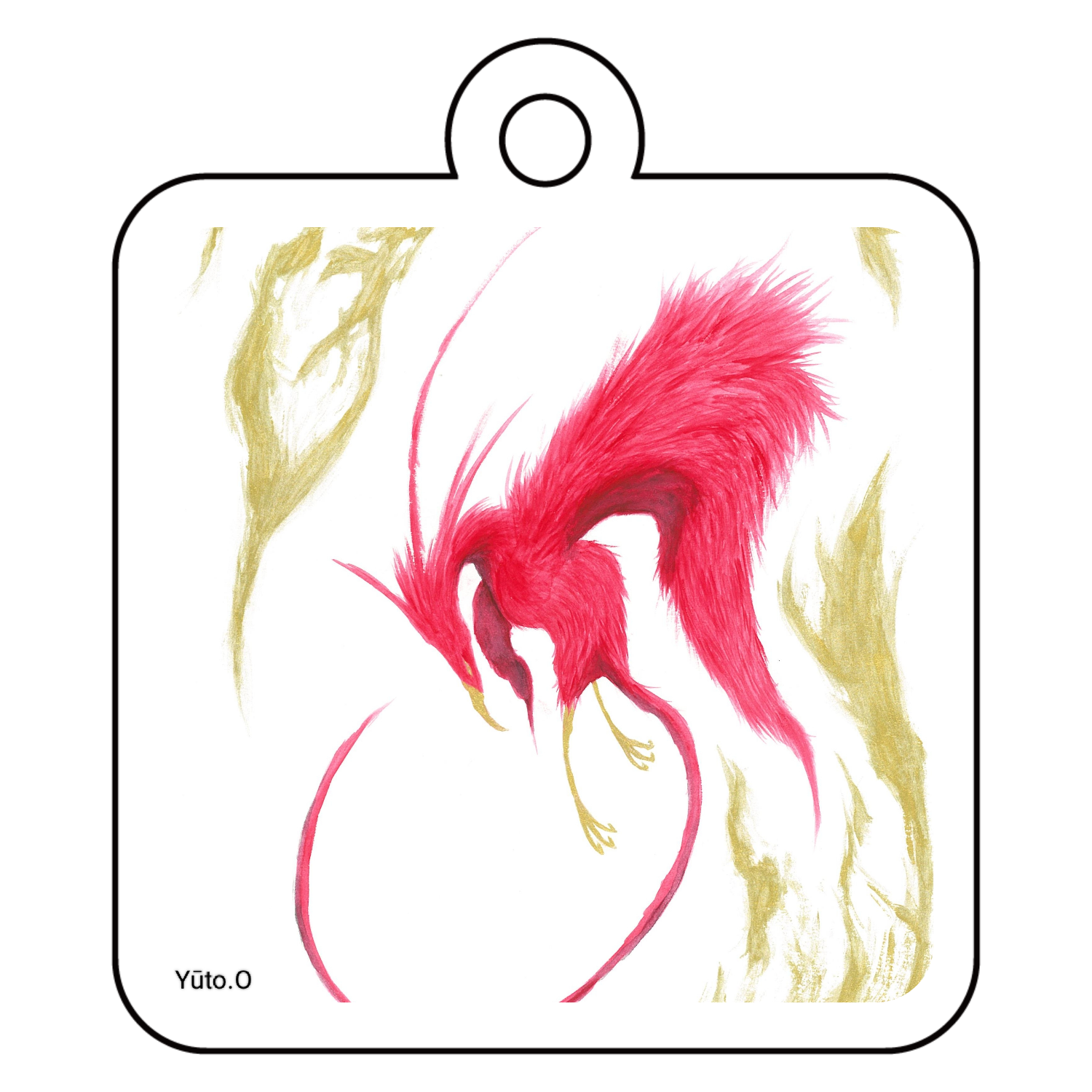 『赤鳥乱舞』キーホルダーアクリルキーホルダー　四角型 (4cm)1