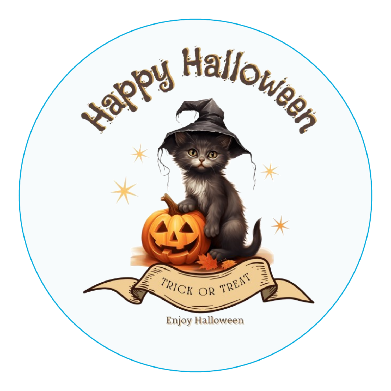 ハロウィン☆黒猫 アクリルコースター（丸）