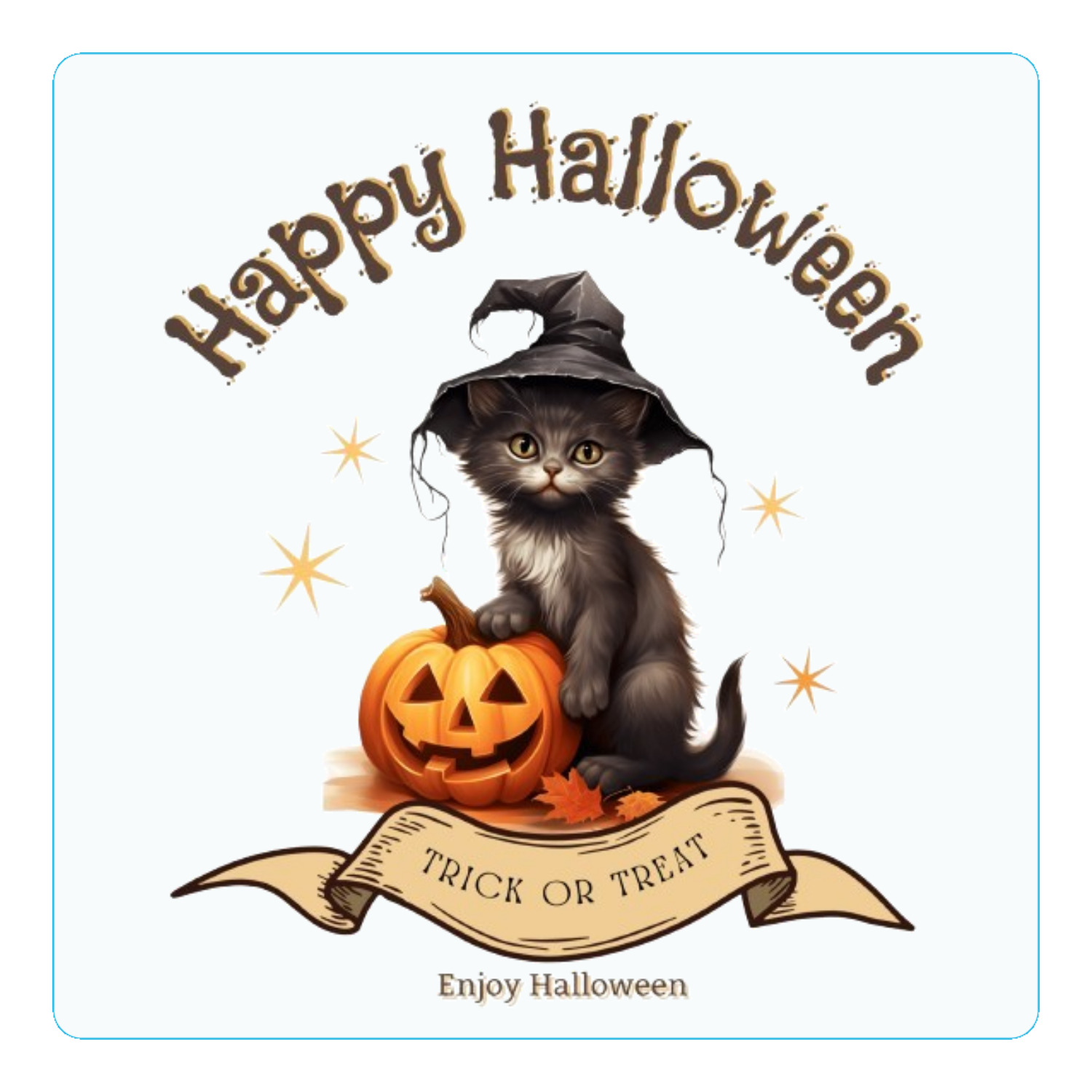 ハロウィン☆黒猫 アクリルコースター（四角）