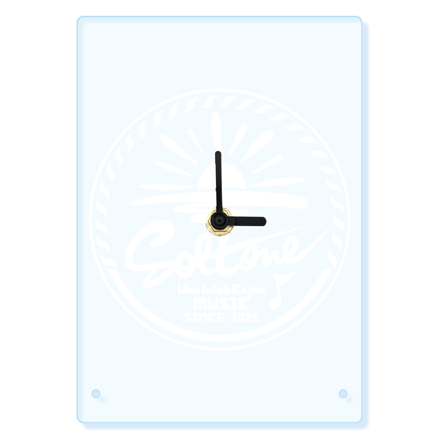 Soltone白ロゴアクリル時計 アクリル置き時計