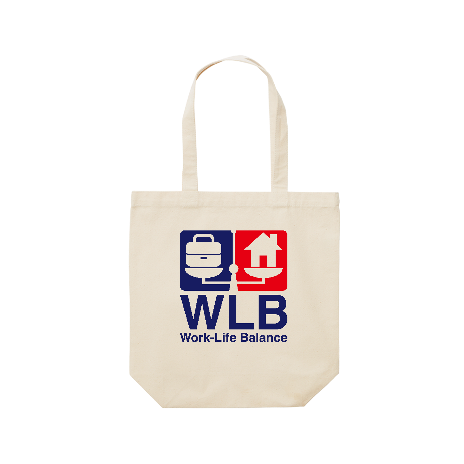 ワークライフバランス・WLB レギュラーキャンバストートバッグ(M) (フルカラー転写プリント)