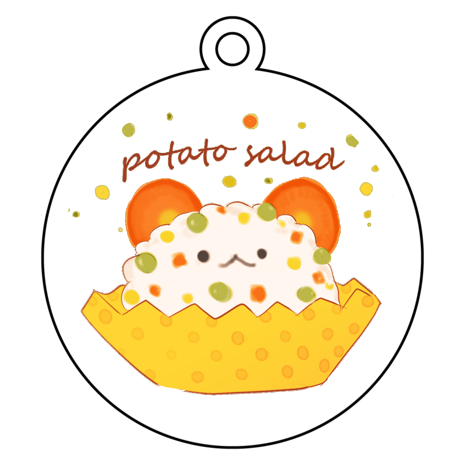 ぽてとさらだ アクリルキーホルダー　丸型 (6cm)