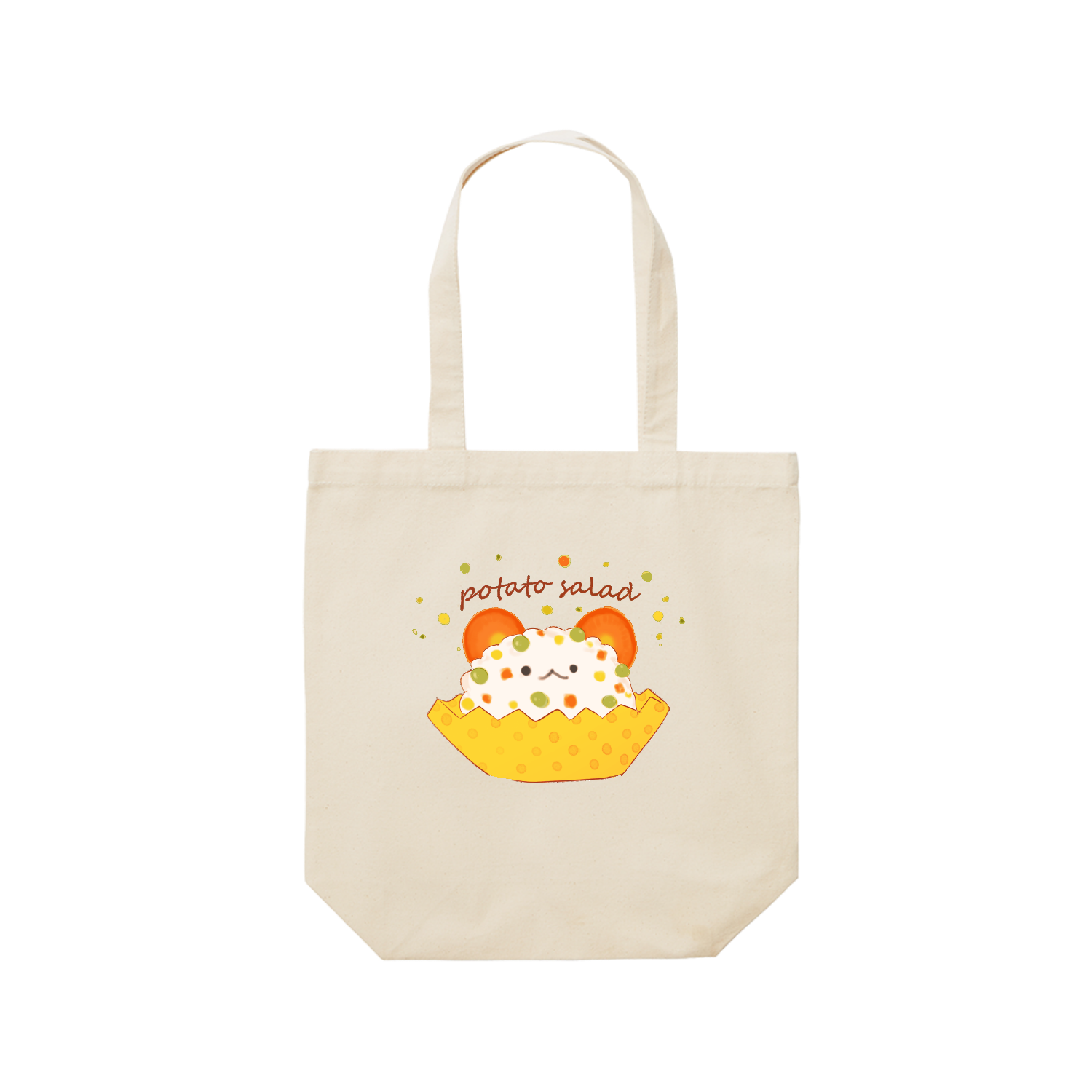 ぽてとさらだ レギュラーキャンバストートバッグ(M) (フルカラー転写プリント)