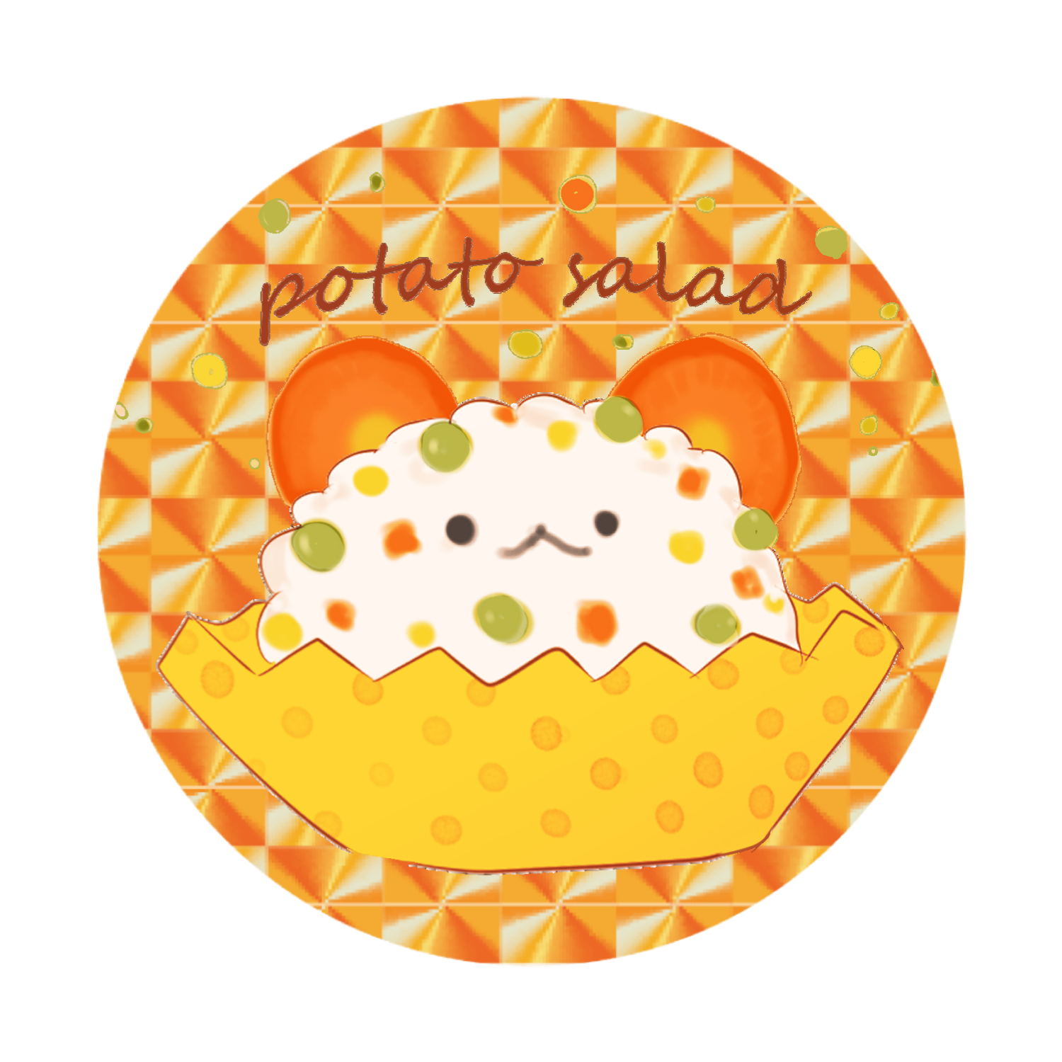 ぽてとさらだ ホログラムオリジナル缶バッジ(Φ75㎜)