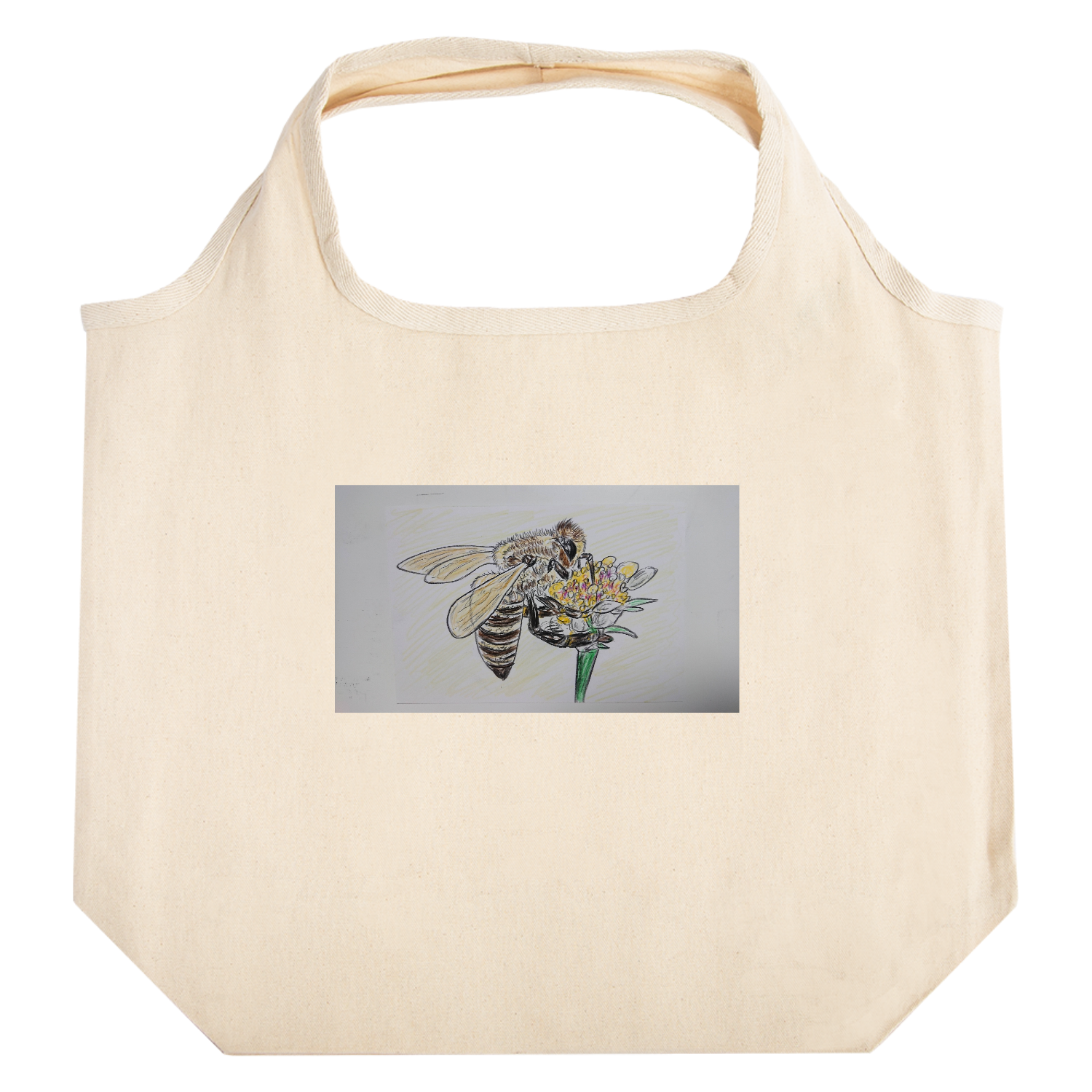 ミツバチ たためるマルシェ【白プリントあり】