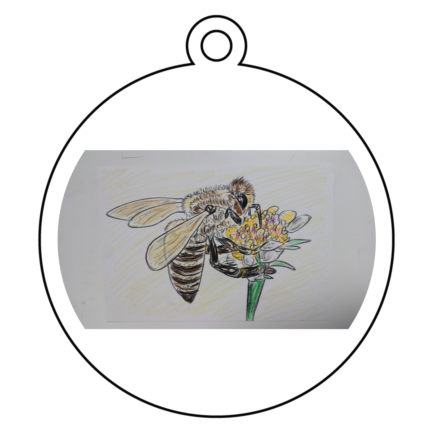 ミツバチ アクリルキーホルダー　丸型 (6cm)
