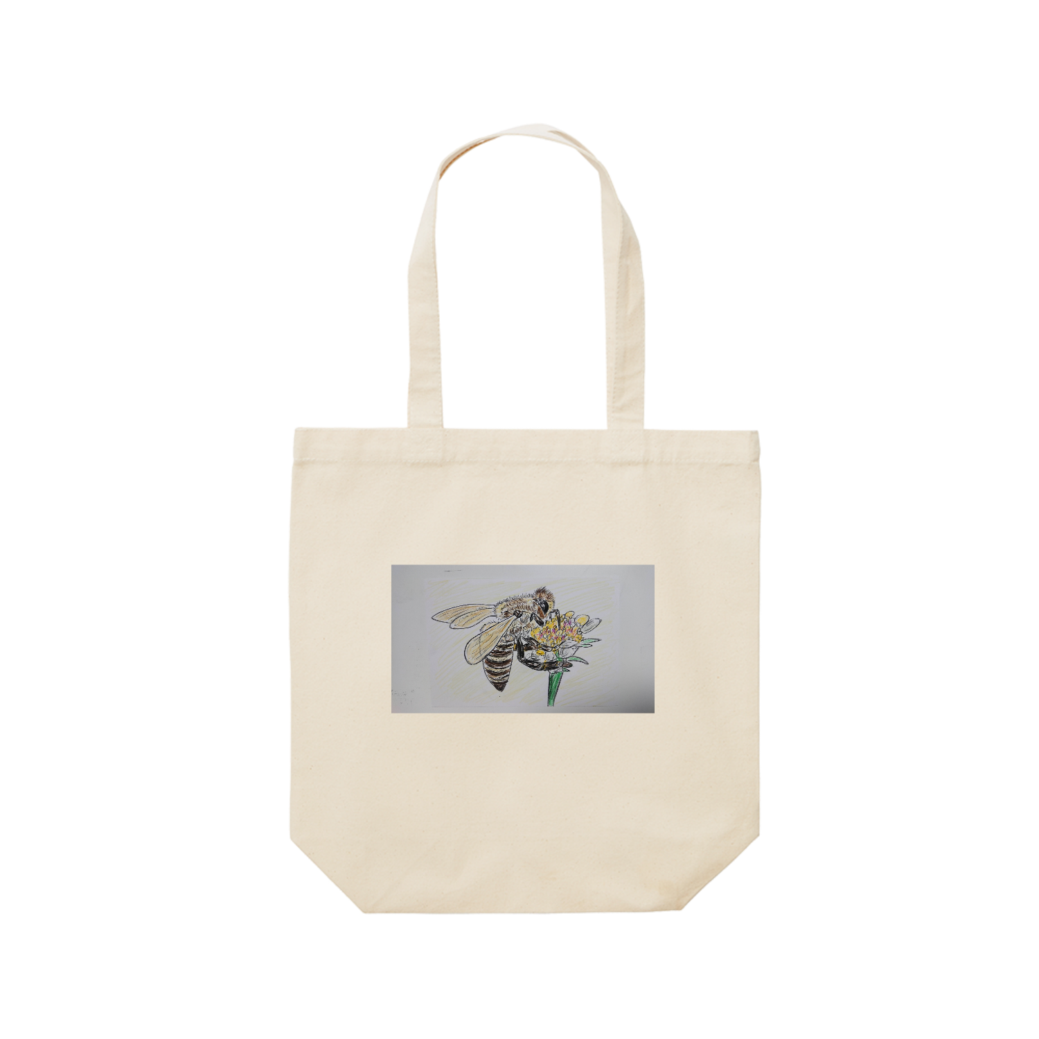 ミツバチ レギュラーキャンバストートバッグ(M) (フルカラー転写プリント)