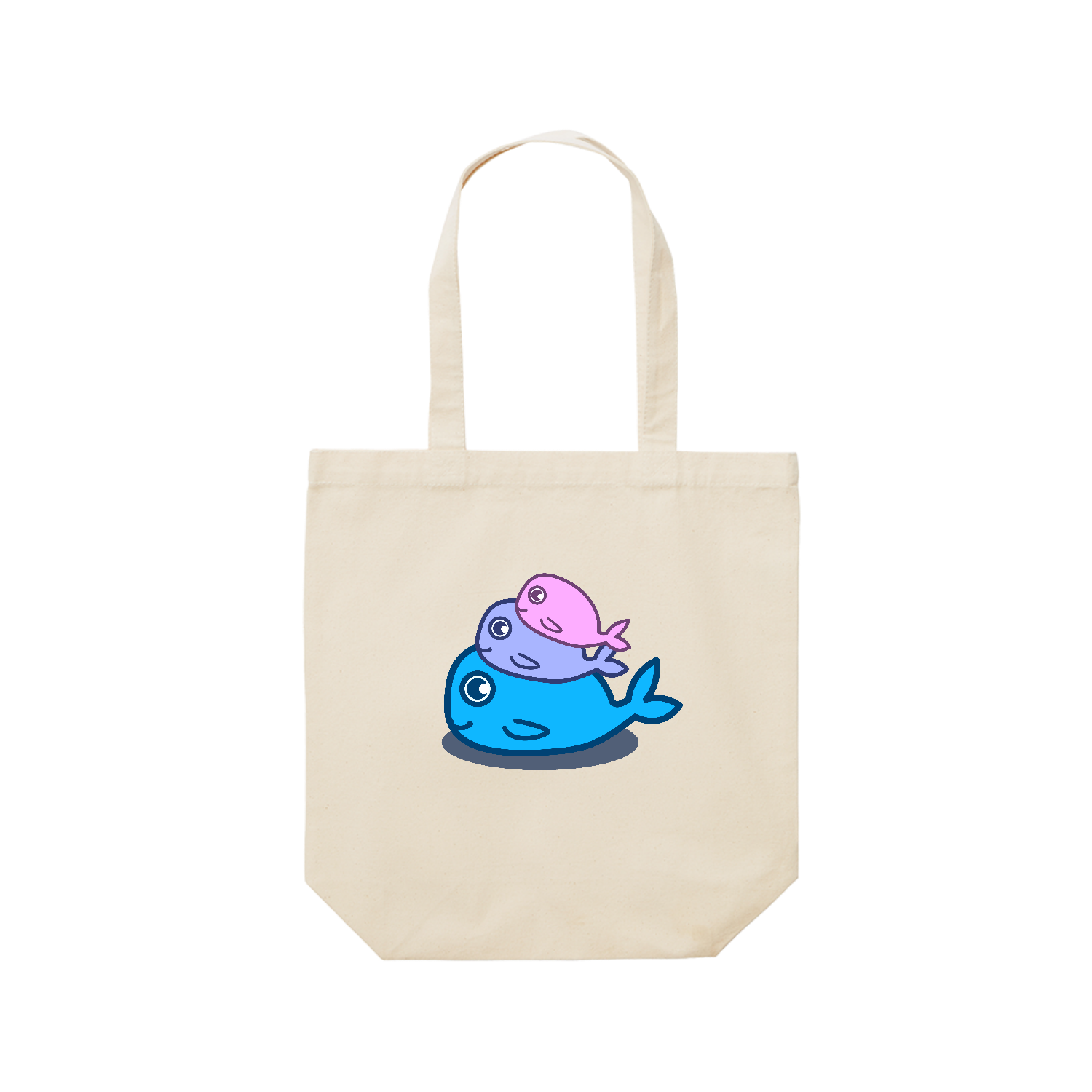 くじらタワー レギュラーキャンバストートバッグ(M) (フルカラー転写プリント)