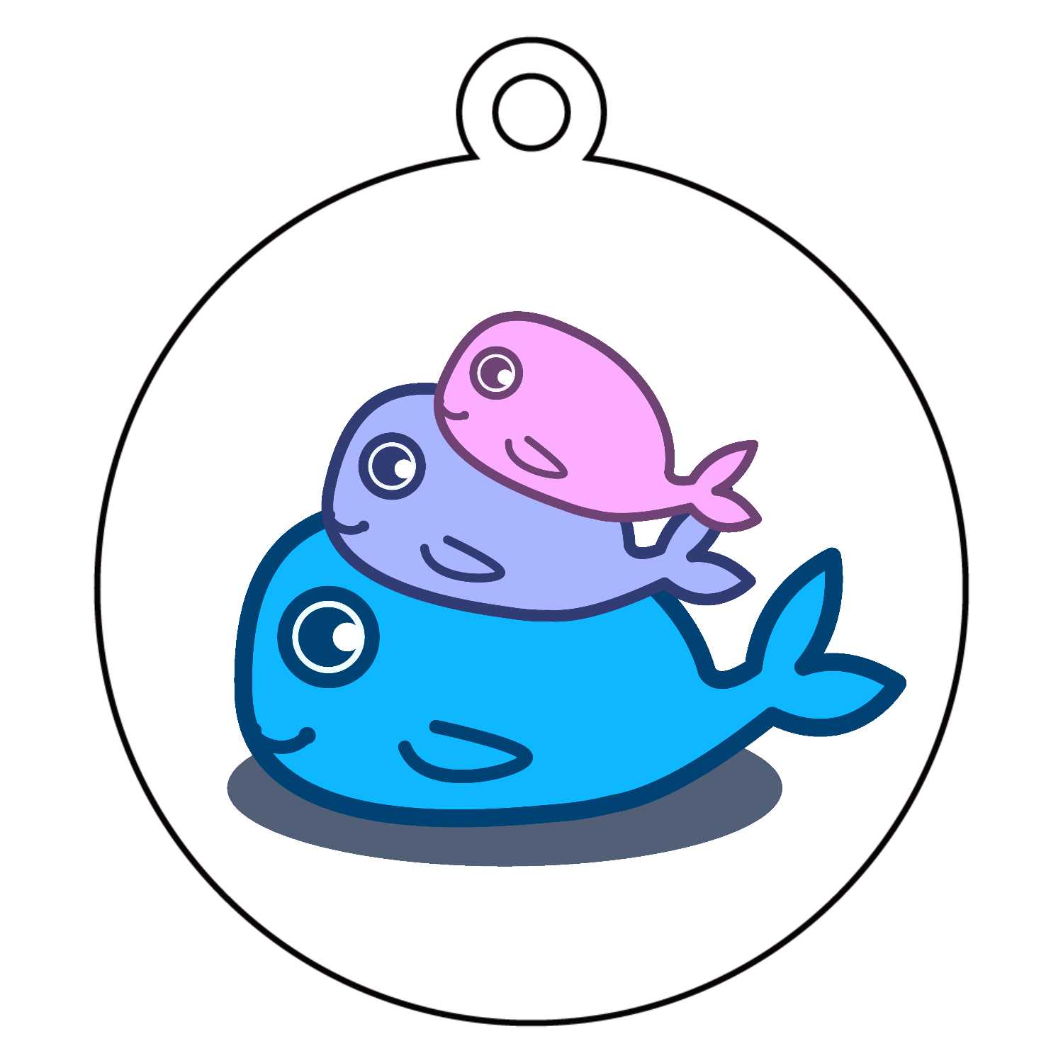 くじらタワー アクリルキーホルダー　丸型 (6cm)