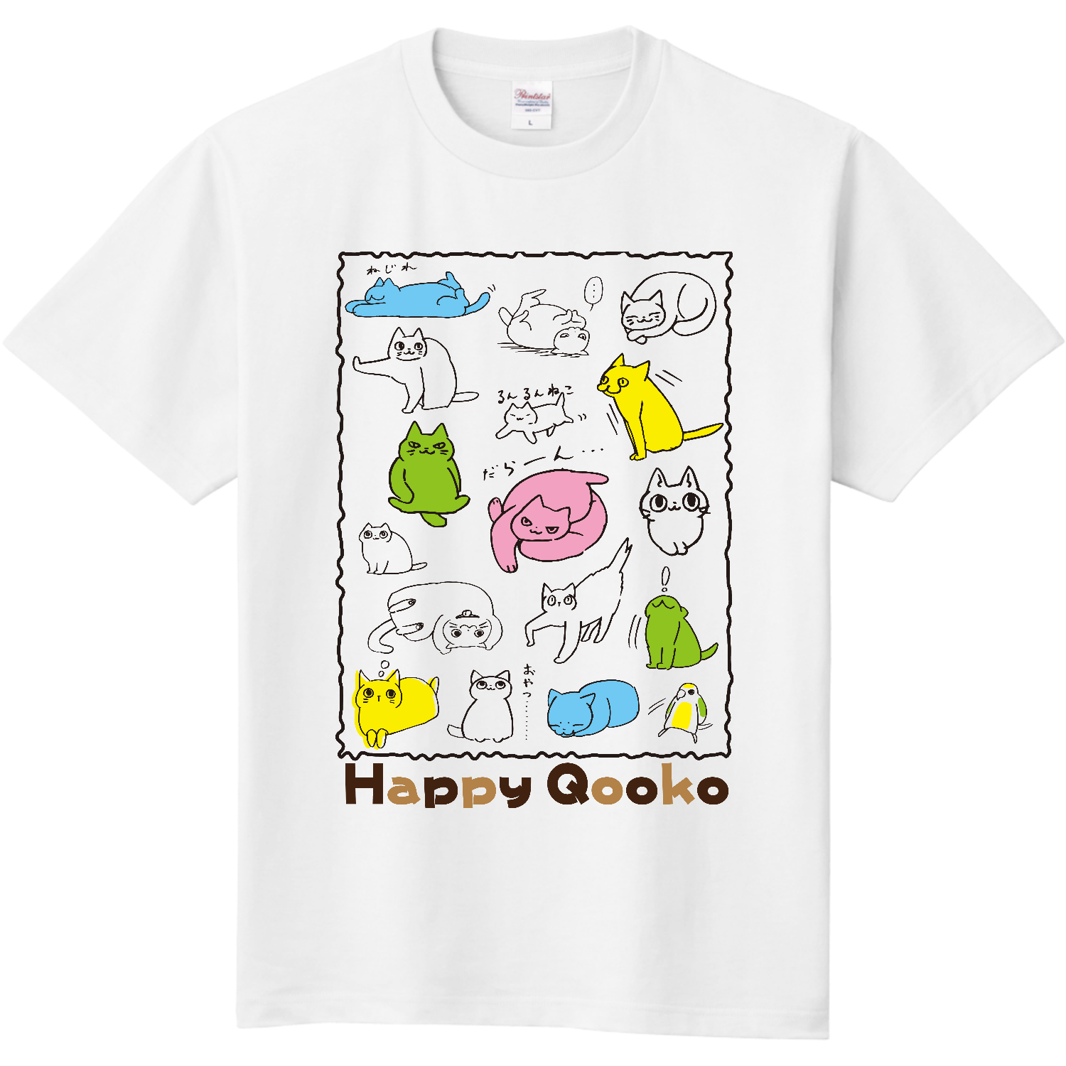 Qooko Style No.1（注！濃色のシャツに黒印刷は見えません） 定番Ｔシャツ