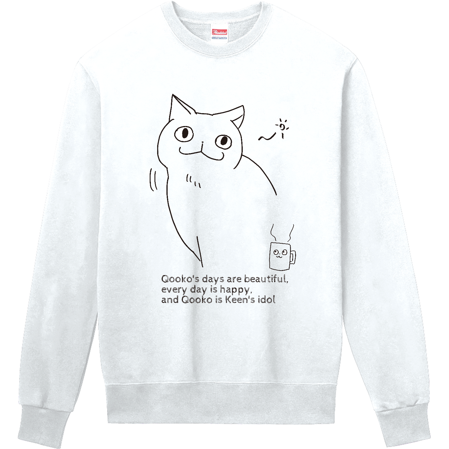 Qooko Style No.2（注！濃色のシャツに黒印刷は見えません） 定番スウェット