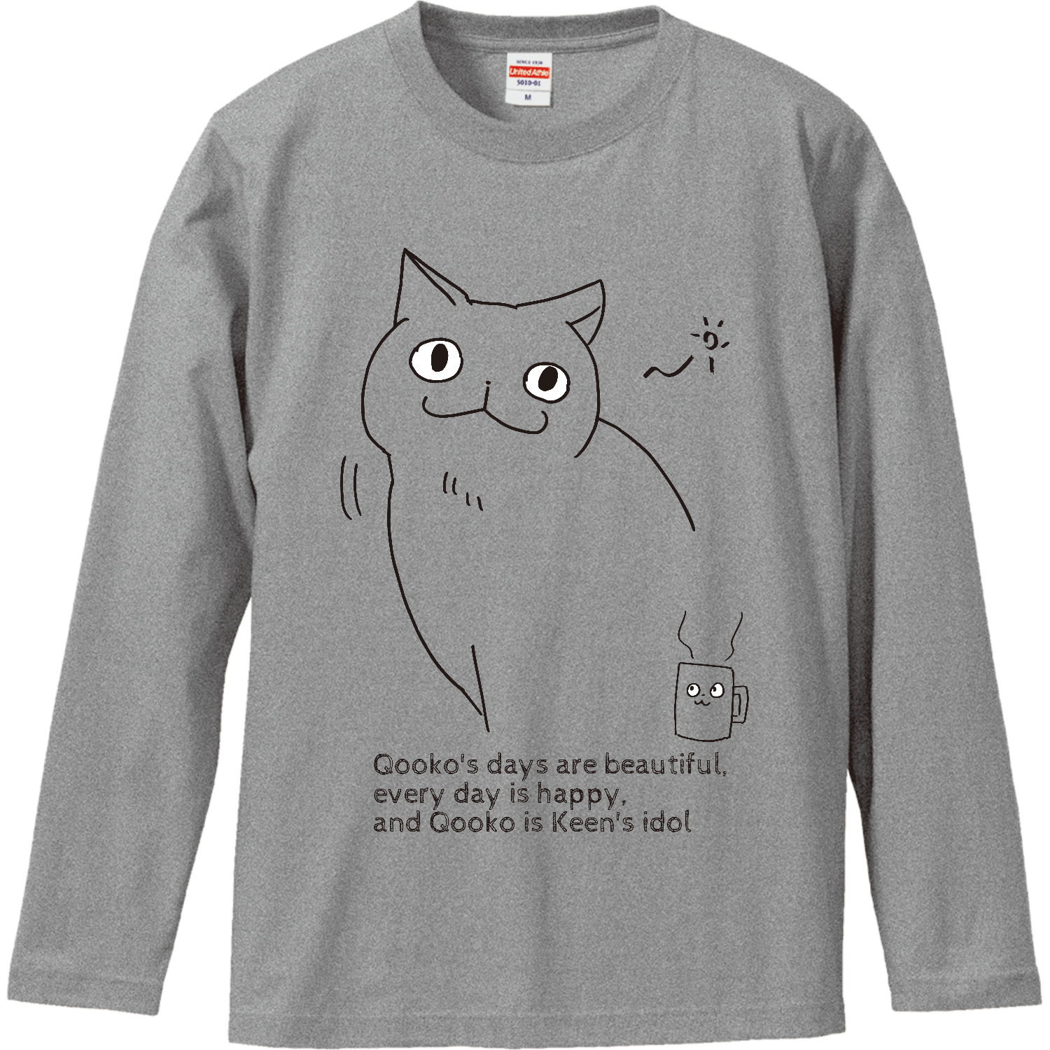 Qooko Style No.2（注！濃色のシャツに黒印刷は見えません） ロングスリーブTシャツ