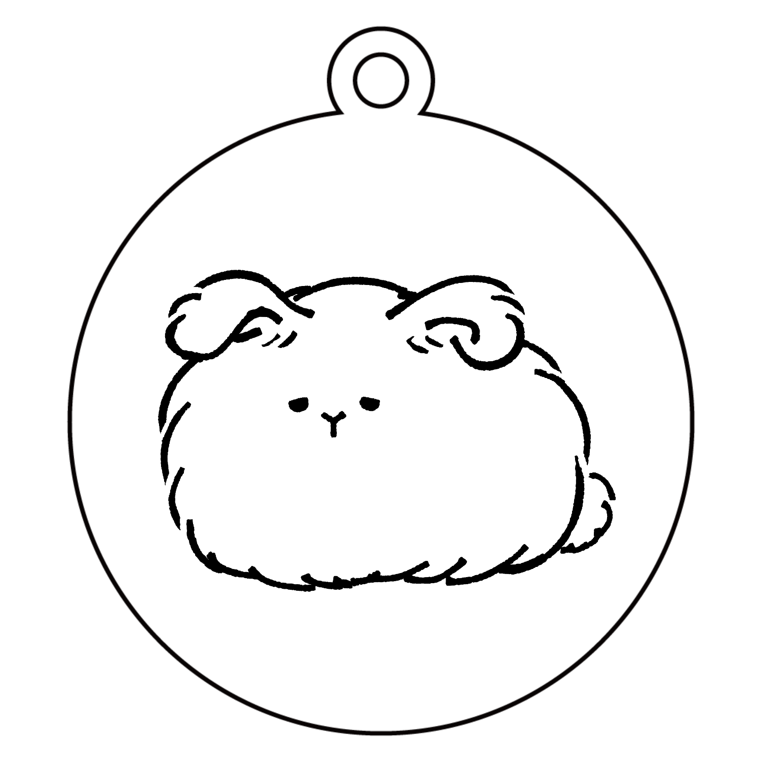 もふもふアンゴラウサギ アクリルキーホルダー　丸型 (6cm)