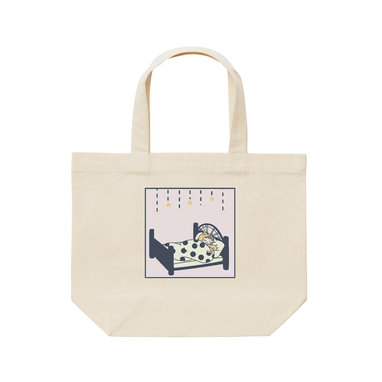 猫と一緒におやすみなさい レギュラーキャンバストートバッグ(S)(フルカラー転写プリント)