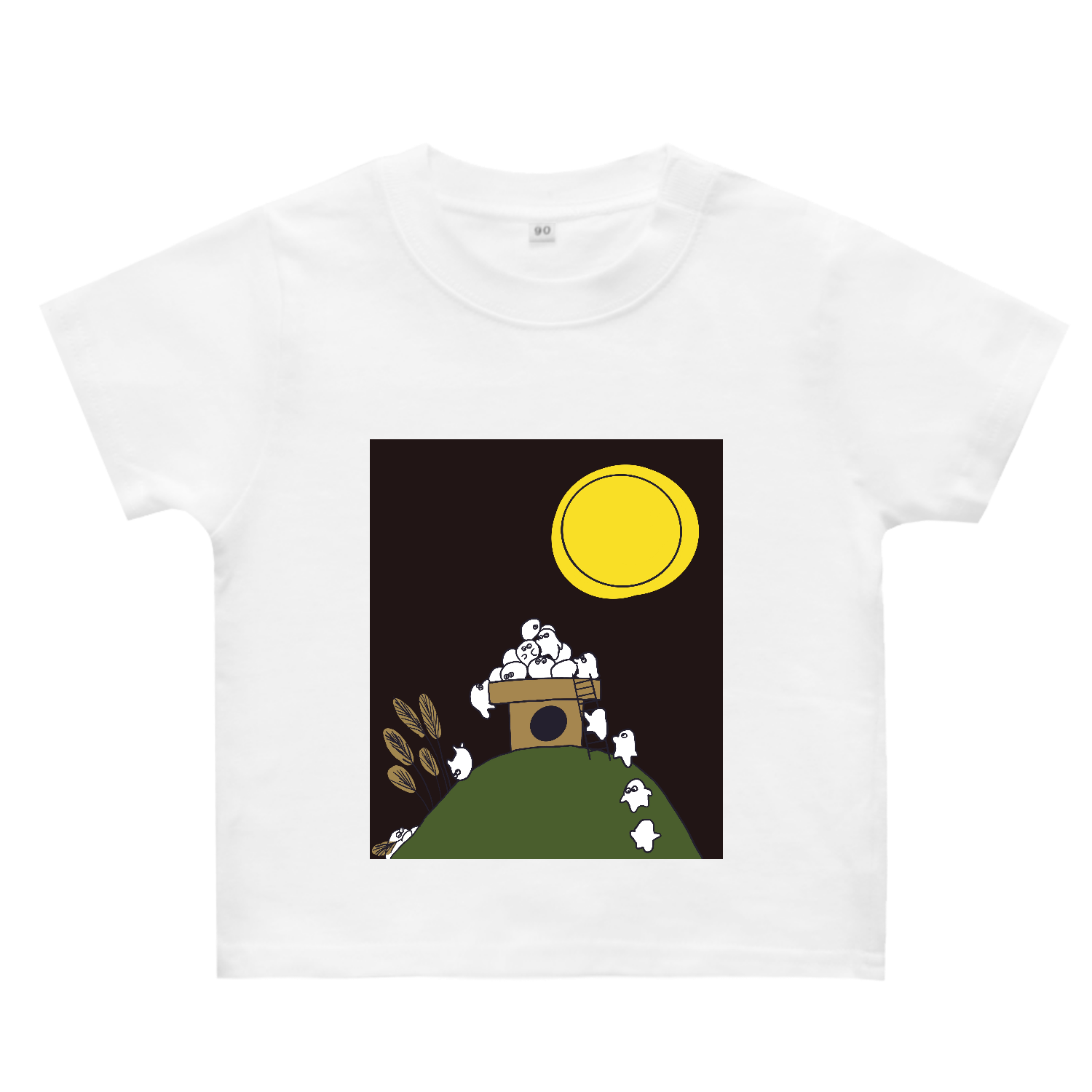十五夜　お団子 ヘビーウェイトベビーＴシャツ