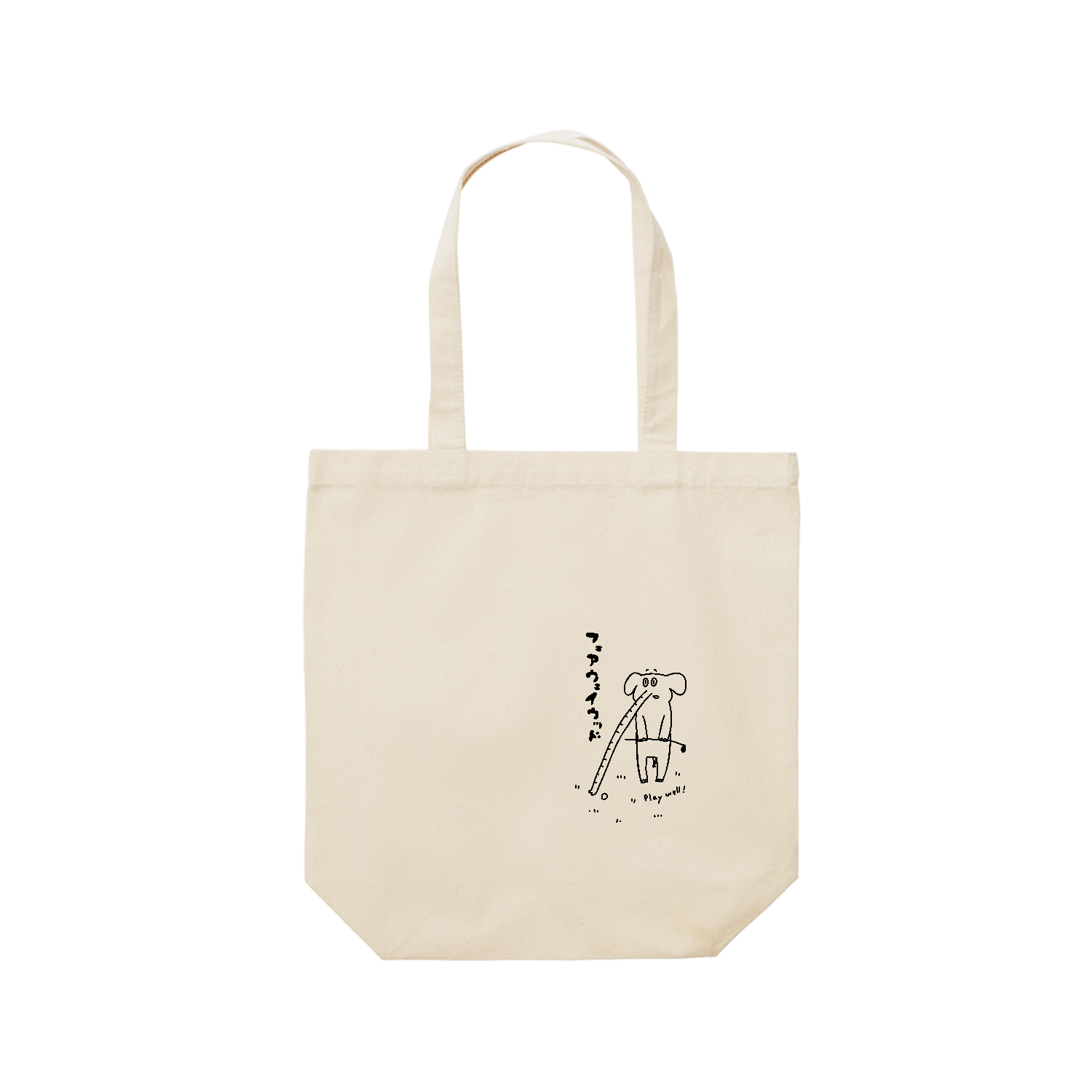 ゴルフ　ゾウの鼻クラブ レギュラーキャンバストートバッグ(M) (フルカラー転写プリント)