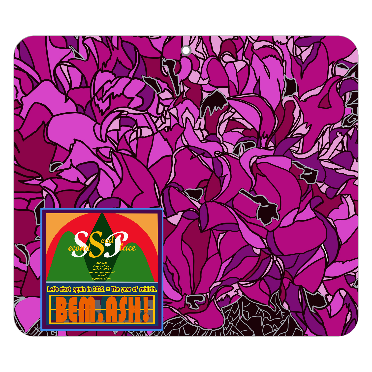 【ビェム.アッシュ】シリーズ…シクラメン 帯なし手帳ケース（汎用マルチスライド式パーツ）LLslim