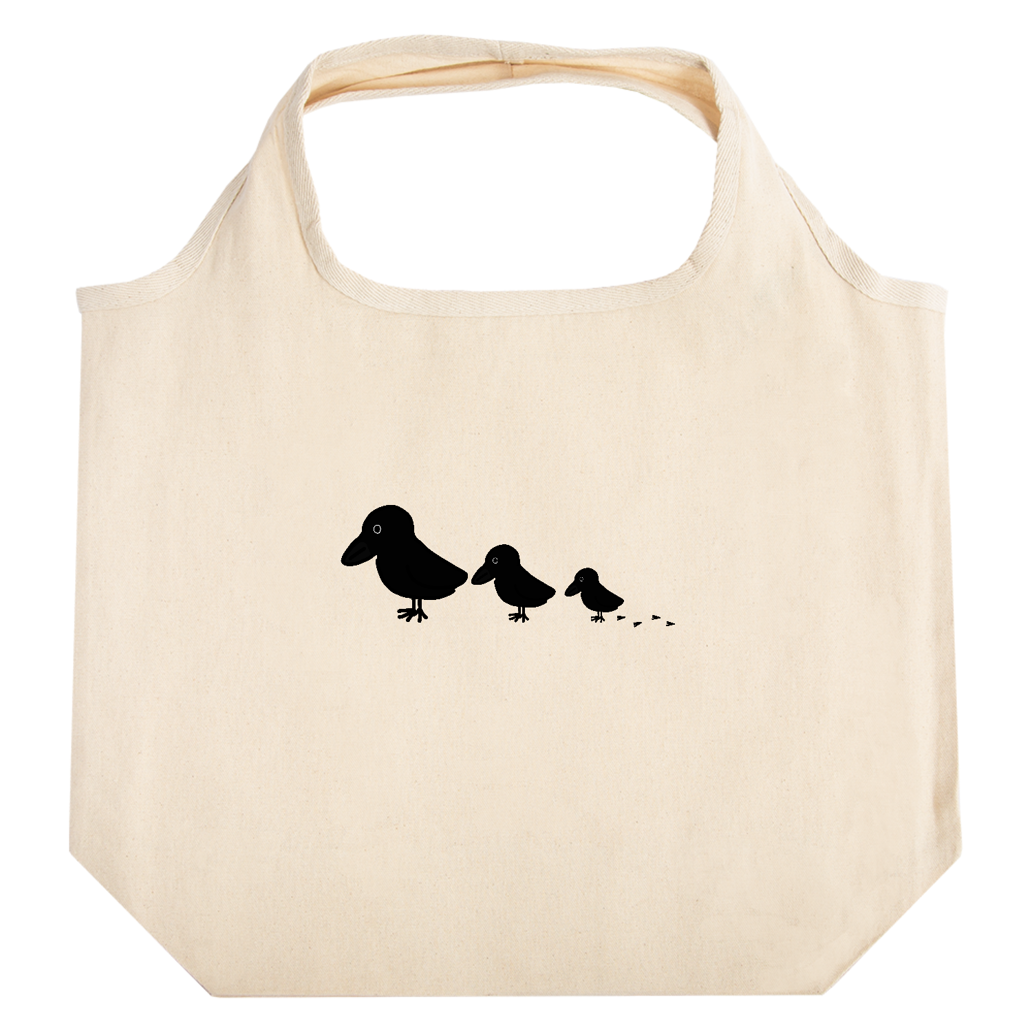 カラスの親子ちゃん たためるマルシェ【白プリントあり】