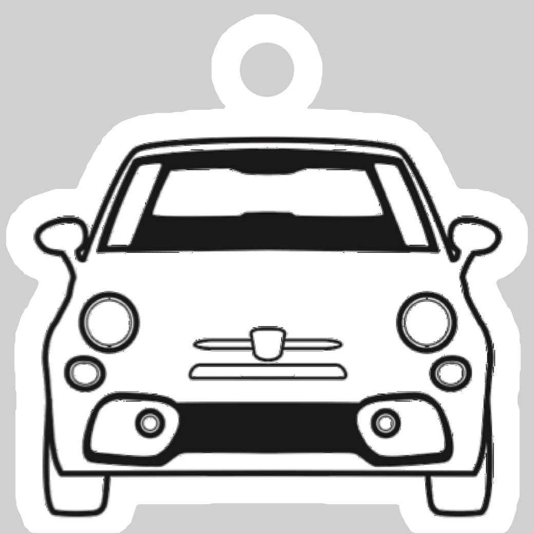 イタリア車風ダイカット型黒キーホルダー(正面)Part2 ダイカットアクリルキーホルダー(4×4cm)