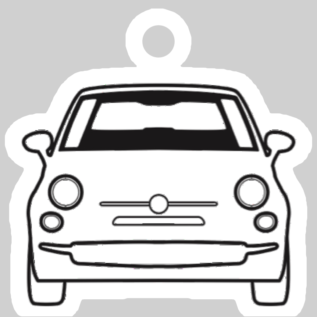 イタリア車風ダイカット型黒キーホルダー(正面)Part1 ダイカットアクリルキーホルダー(4×4cm)