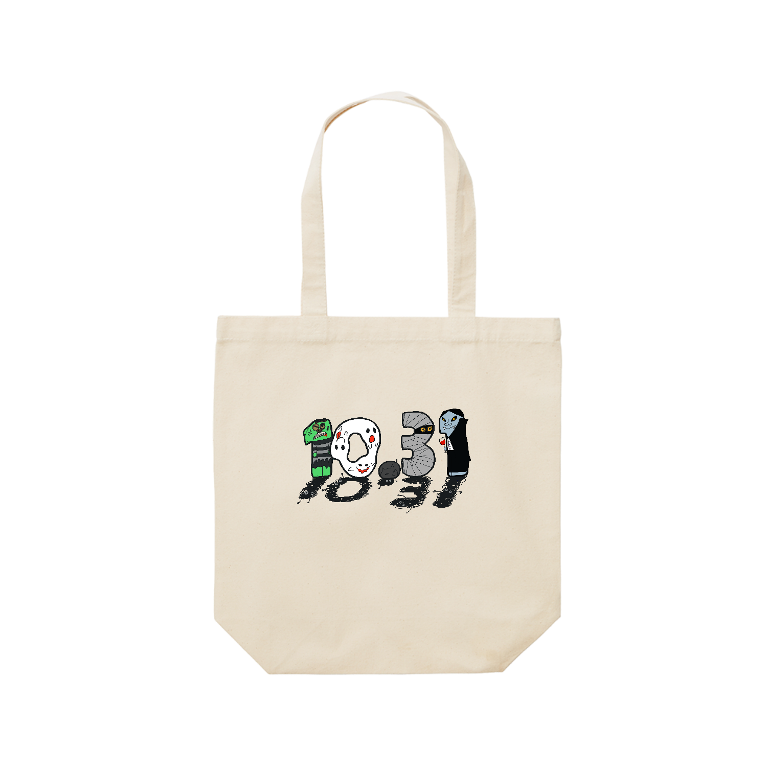 ハロウィン　ゾンビ　ミイラ　お化け　バンパイヤ レギュラーキャンバストートバッグ(M) (フルカラー転写プリント)