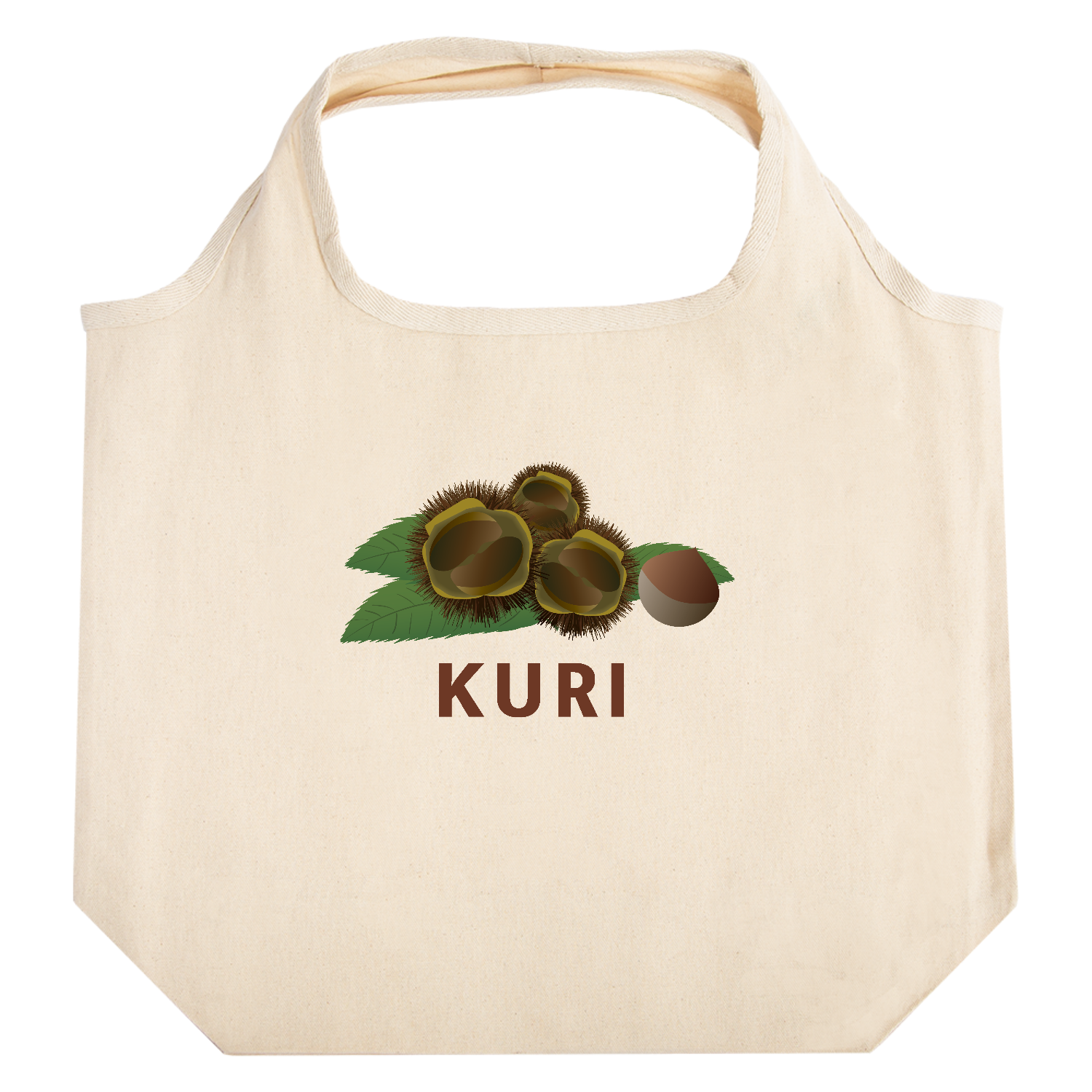 栗のイラスト たためるマルシェ【白プリントあり】