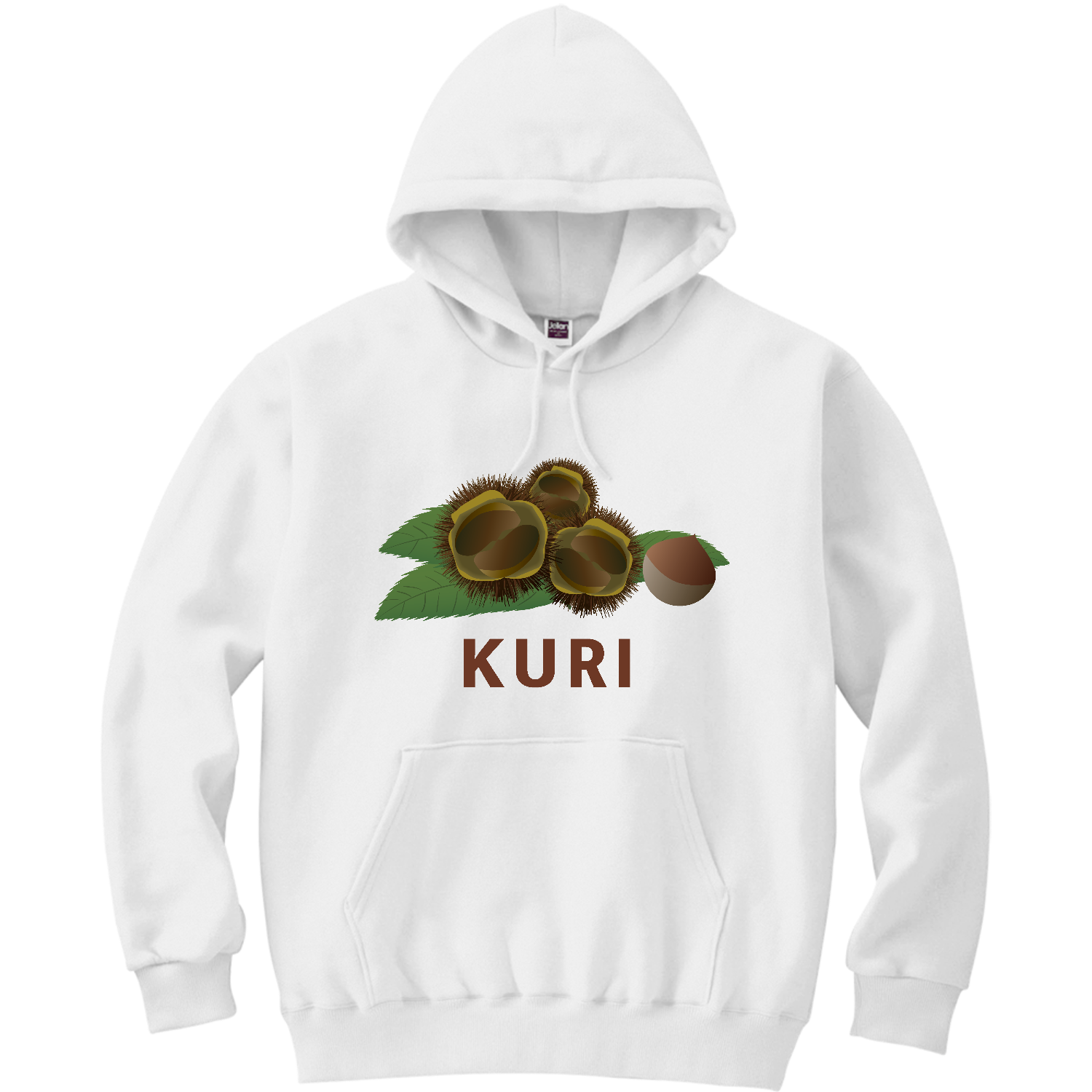 栗のイラスト 軽量プルパーカー (長袖プリント)