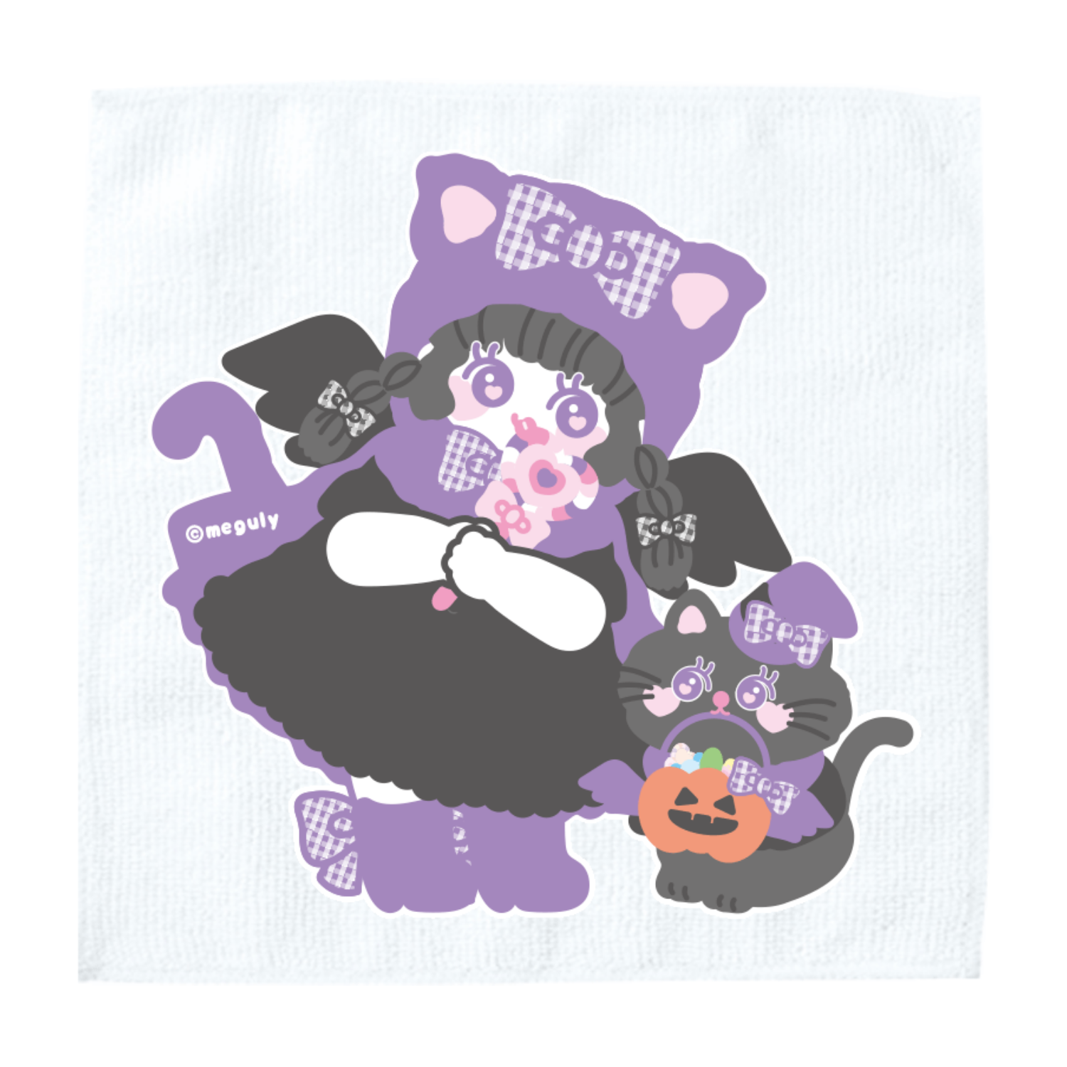 ねこねこハロウィン ソフトタッチミニタオル