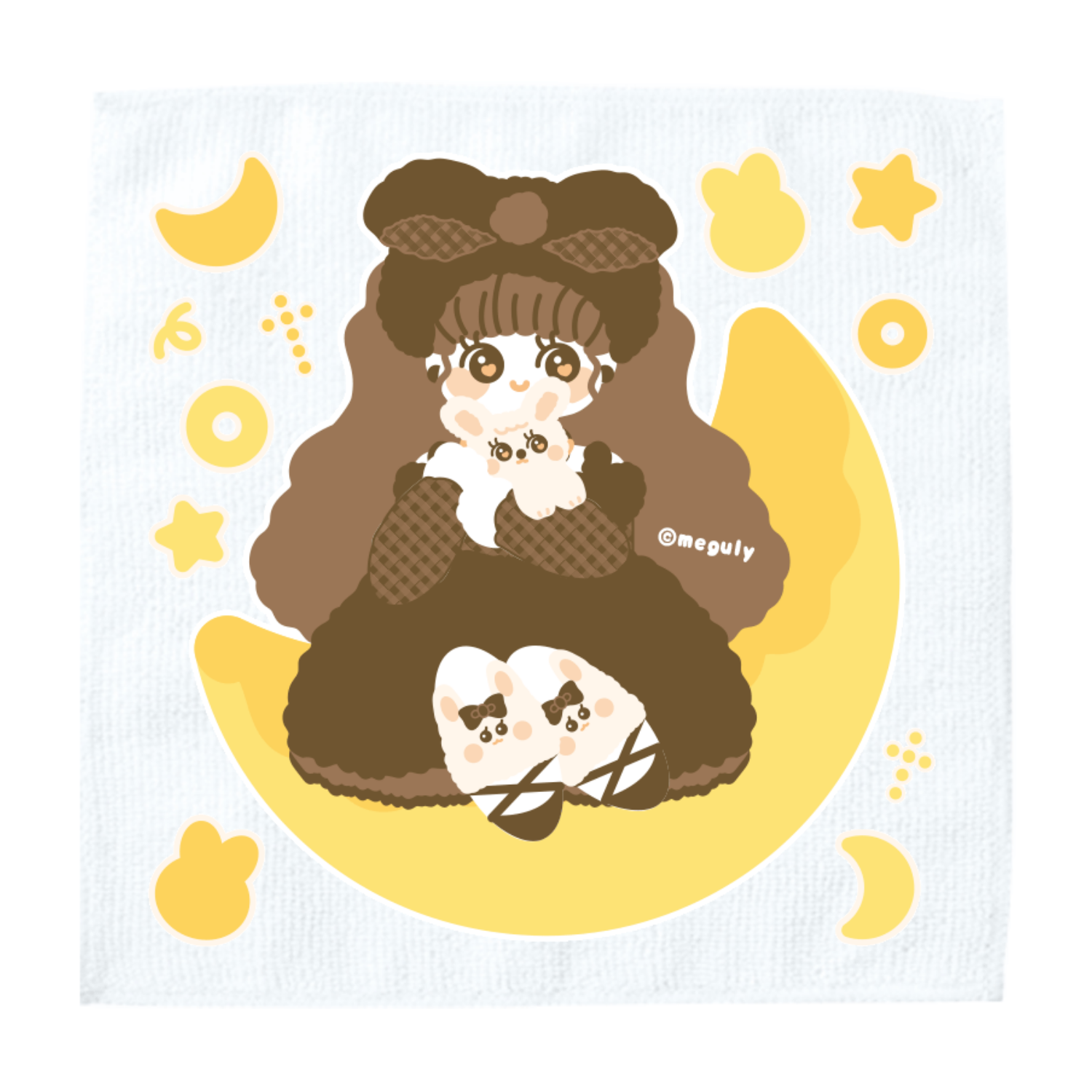 お月見うさぎ ソフトタッチミニタオル