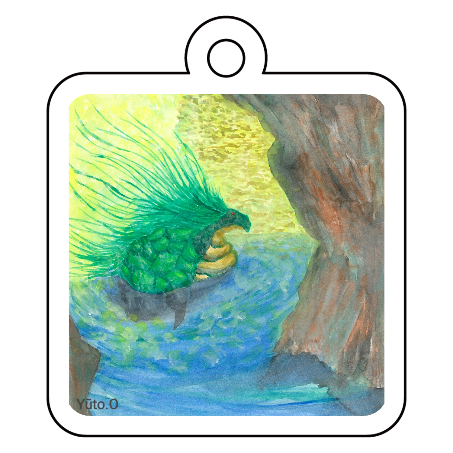 『地底湖の守護神』キーホルダーアクリルキーホルダー　四角型 (4cm)1