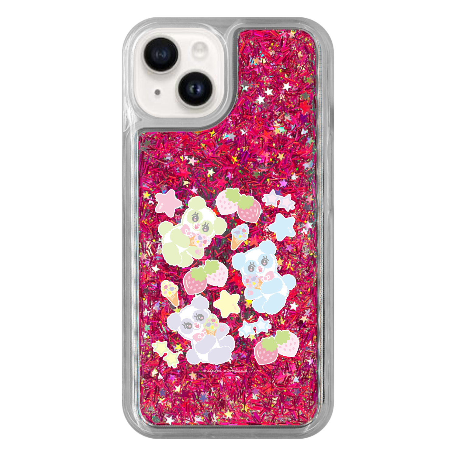 ソフトクリームパラダイス iPhone15 グリッターケース