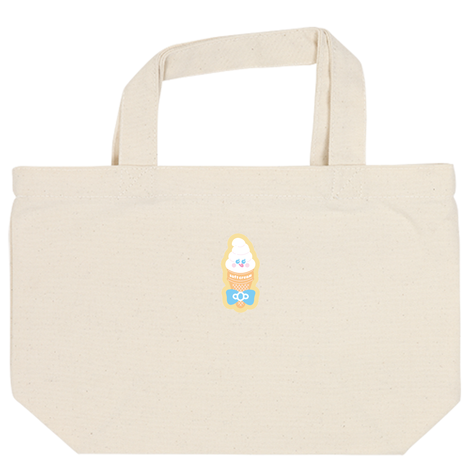 ソフトクリーム キャンバスデイリートート（S)【白プリント有】