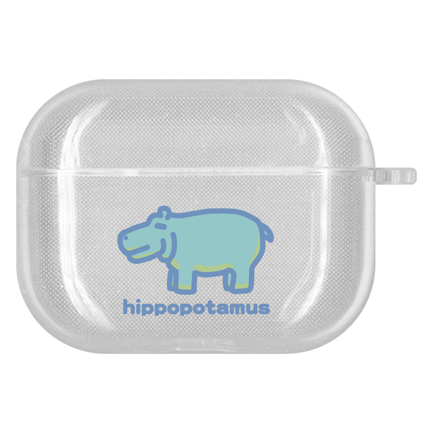 お昼が楽しみなカバ（あお） AirPods Pro ソフトタイプケース