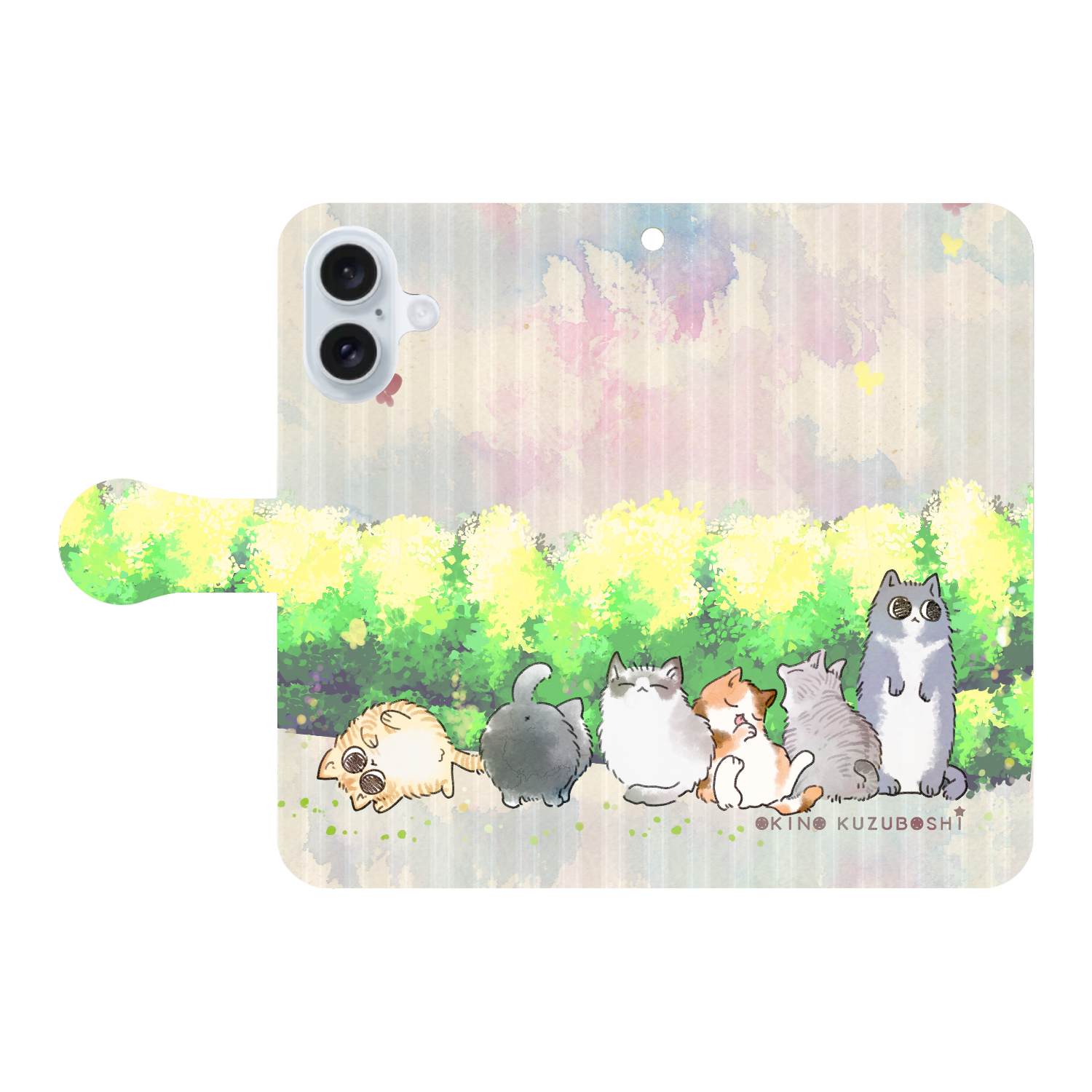 けぱけぱの子猫たち iPhone16 手帳型スマホケース