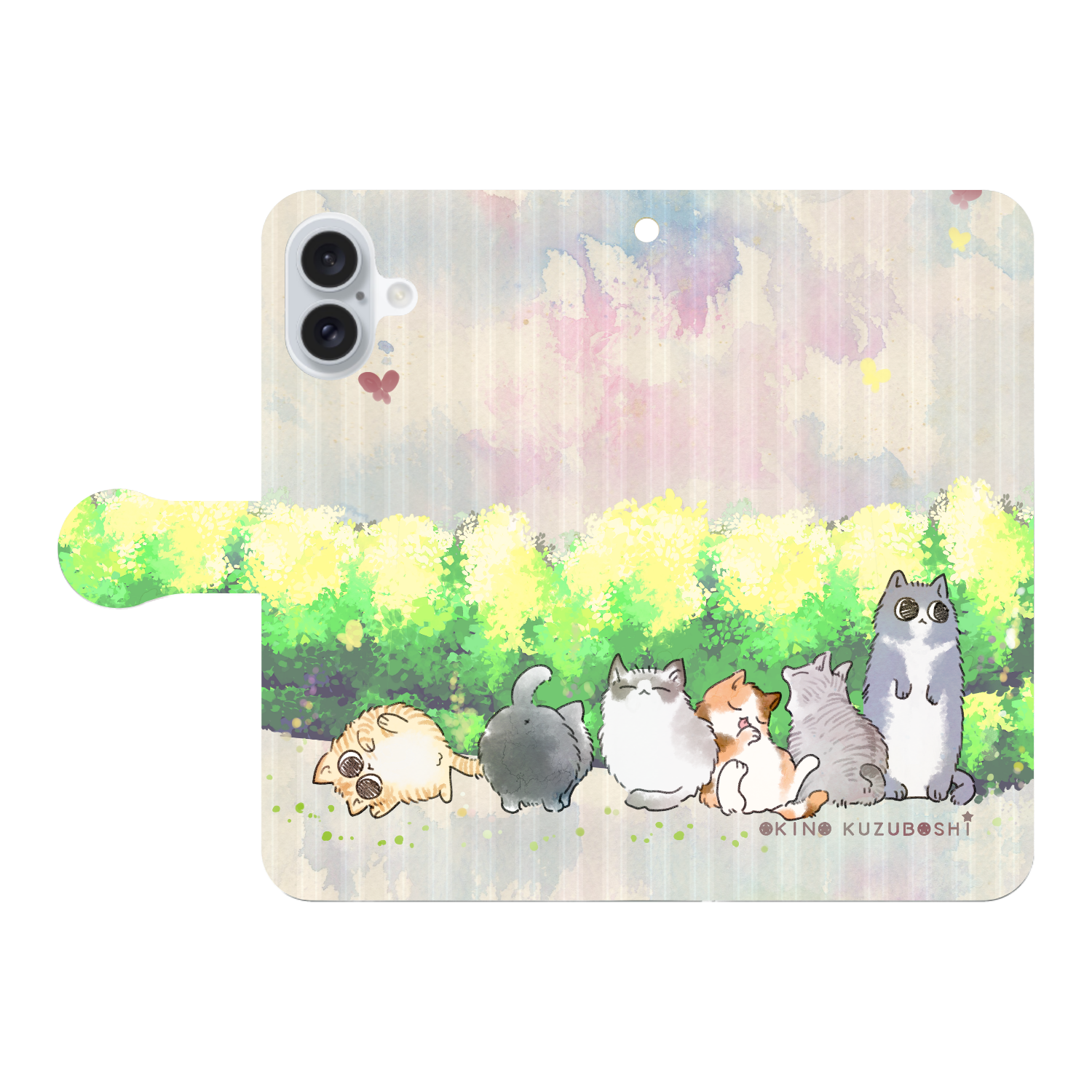 けぱけぱの子猫たち iPhone16 Plus 手帳型スマホケース