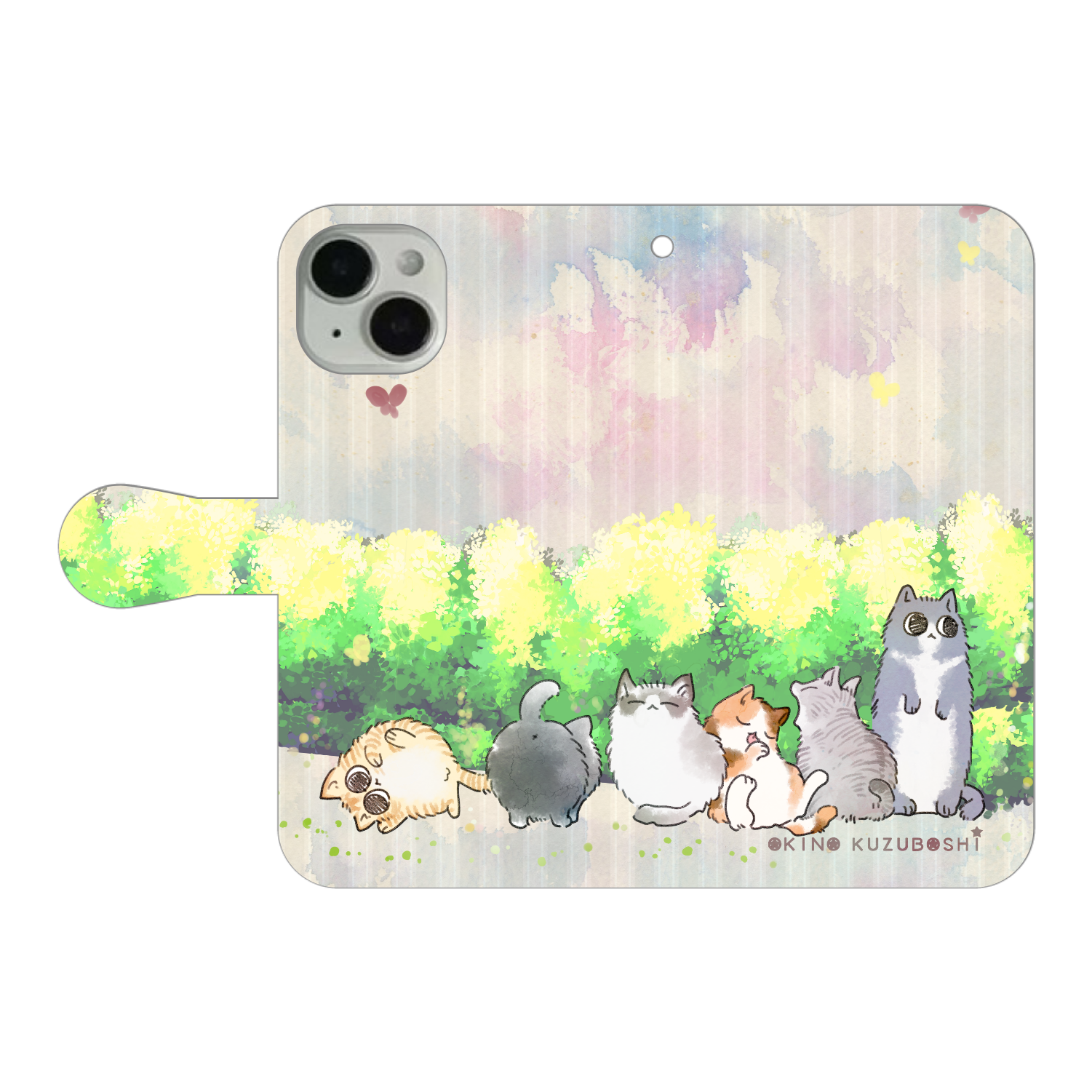 けぱけぱの子猫たち iPhone14 手帳型スマホケース