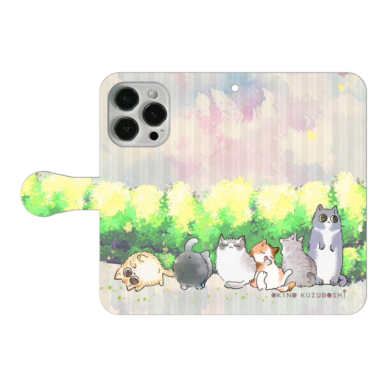 けぱけぱの子猫たち iPhone14 Pro 手帳型スマホケース