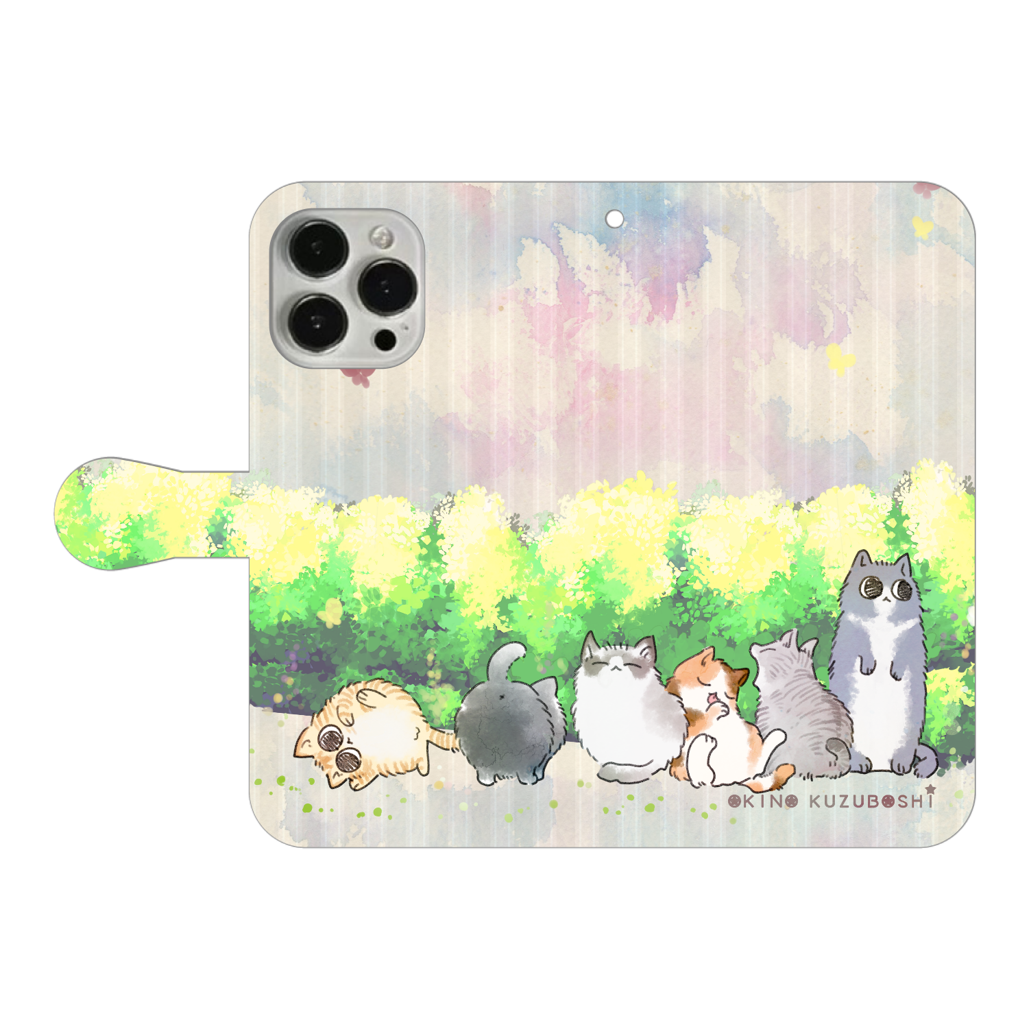 けぱけぱの子猫たち iPhone14 Pro Max 手帳型スマホケース