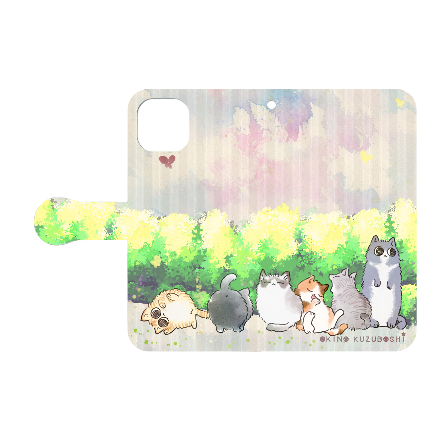 けぱけぱの子猫たち iPhone13 手帳型スマホケース