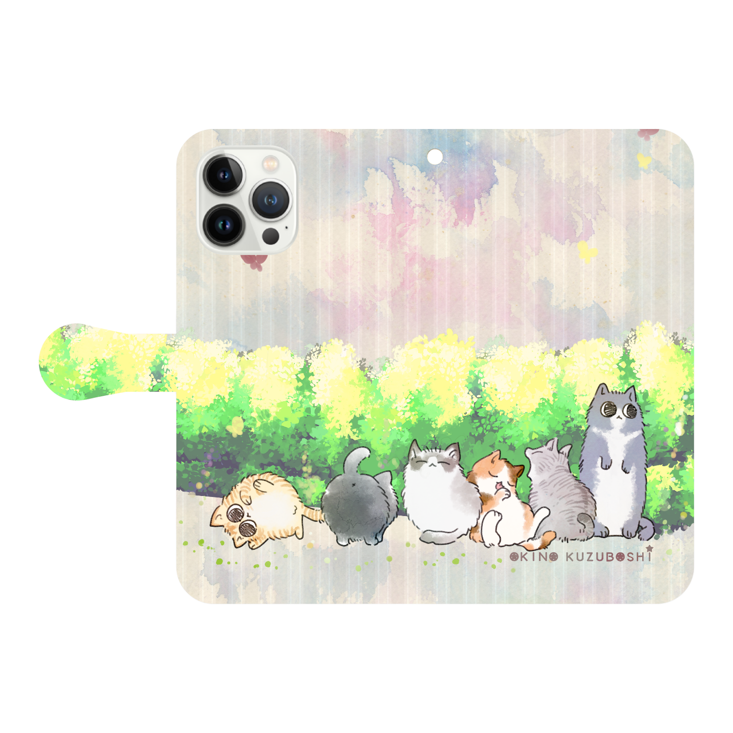 けぱけぱの子猫たち iPhone13 Pro Max 手帳型スマホケース