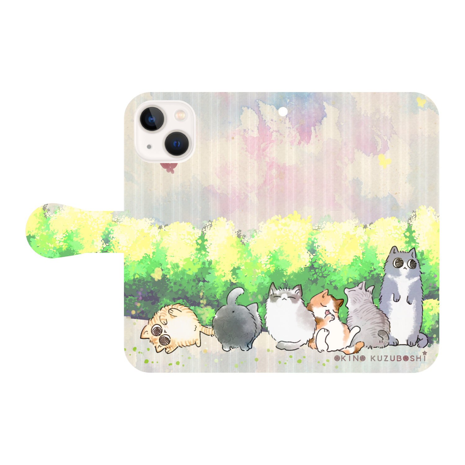 けぱけぱの子猫たち iPhone13 mini 手帳型スマホケース