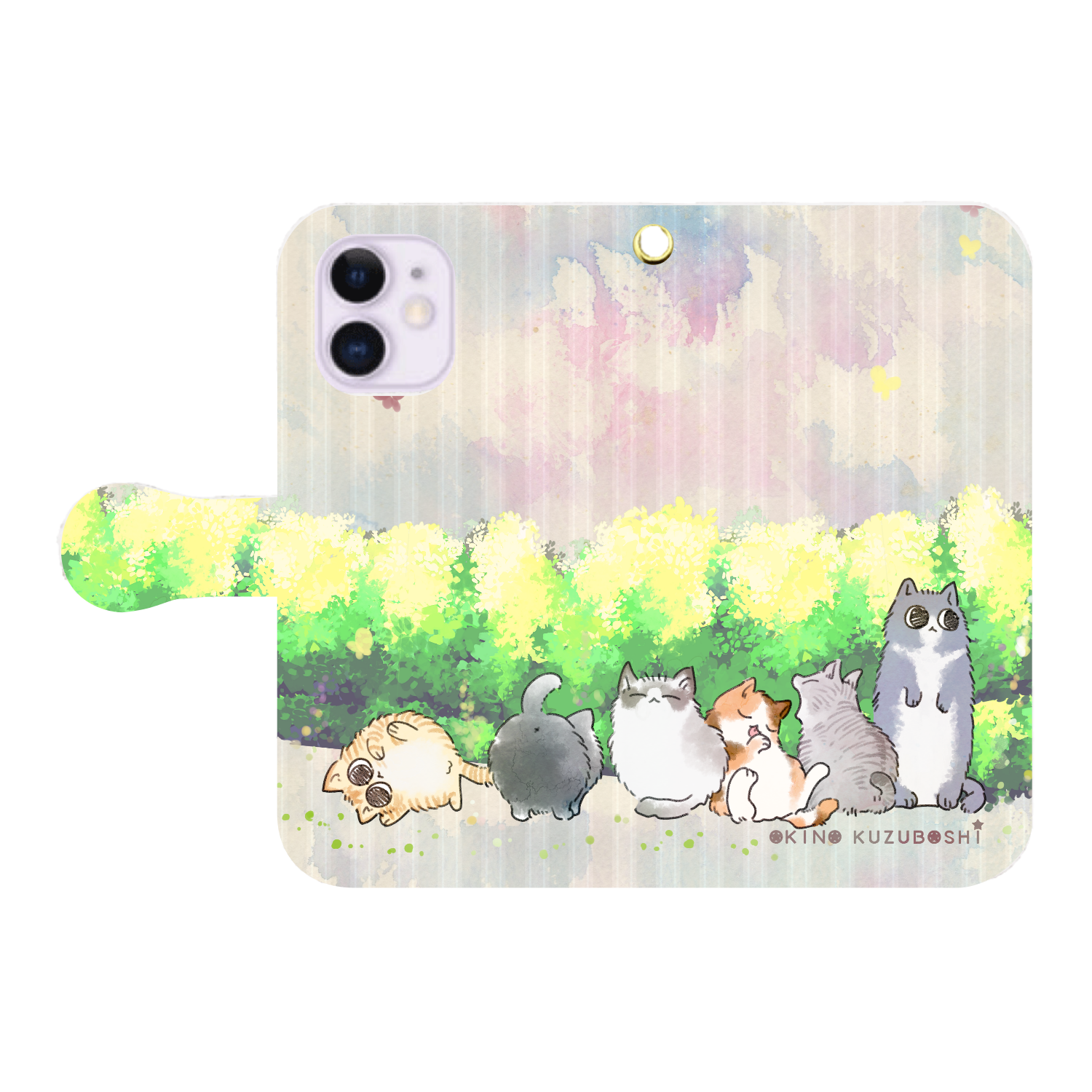 けぱけぱの子猫たち iPhone12mini 手帳型スマホケース