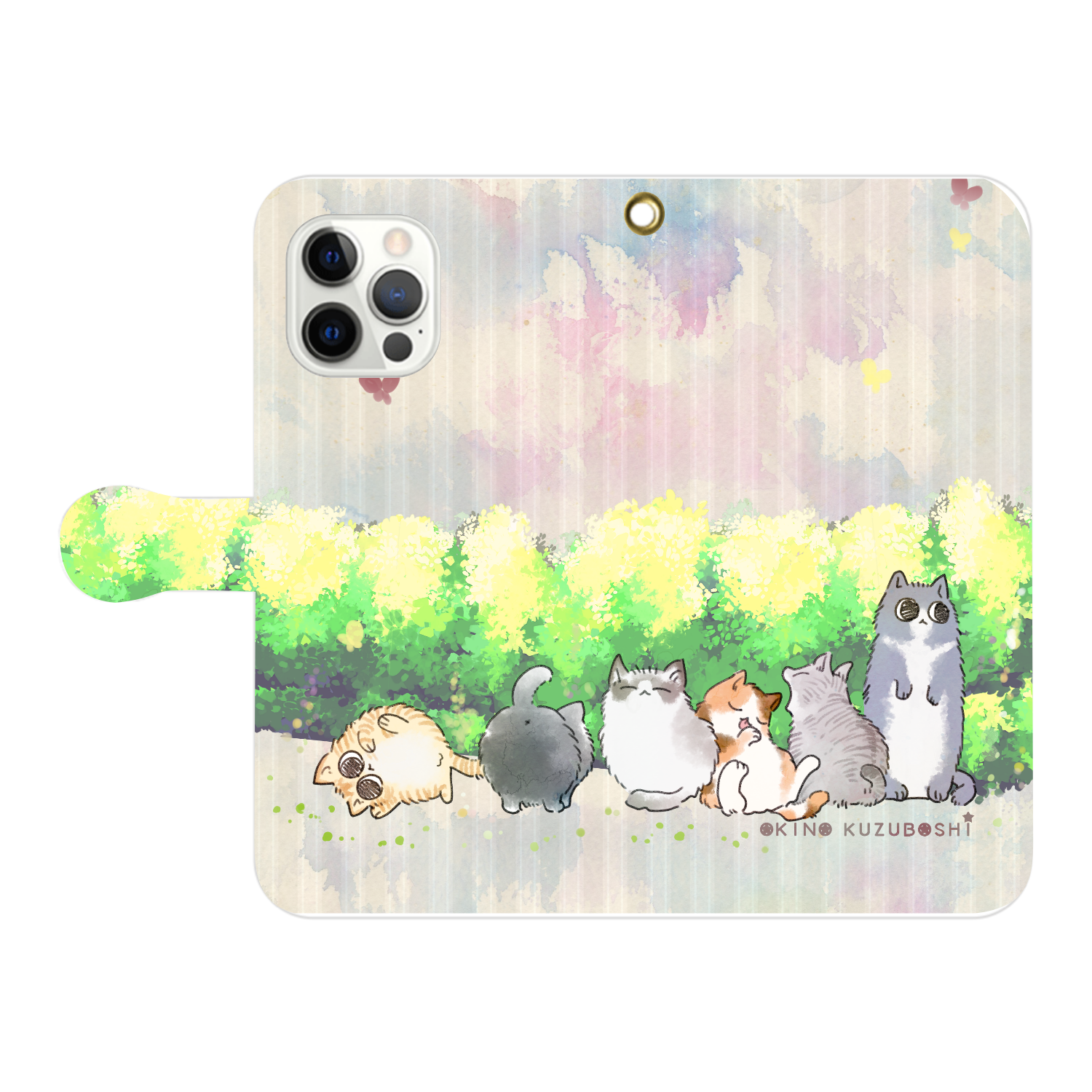 けぱけぱの子猫たち iPhone12pro max 手帳型スマホケース