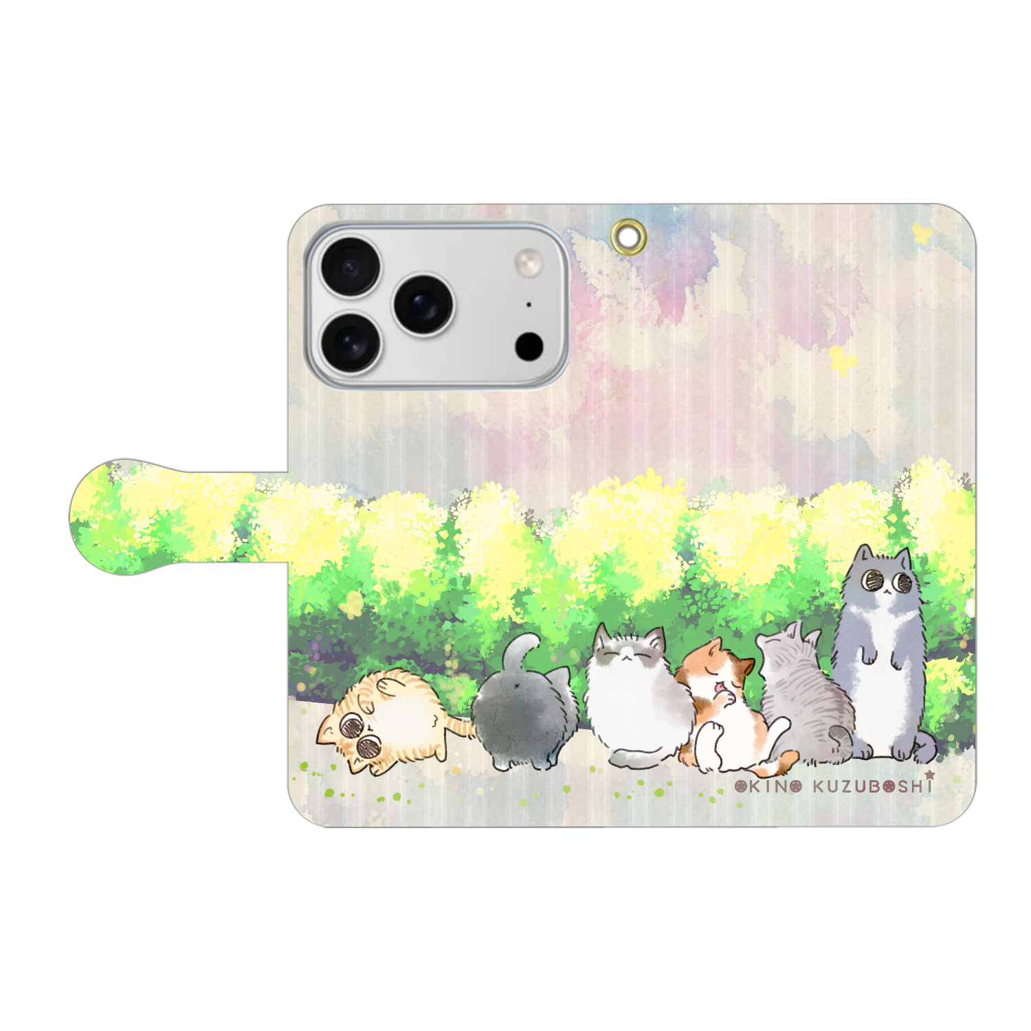 けぱけぱの子猫たち 手帳型ベルト付きiPhone17 Pro