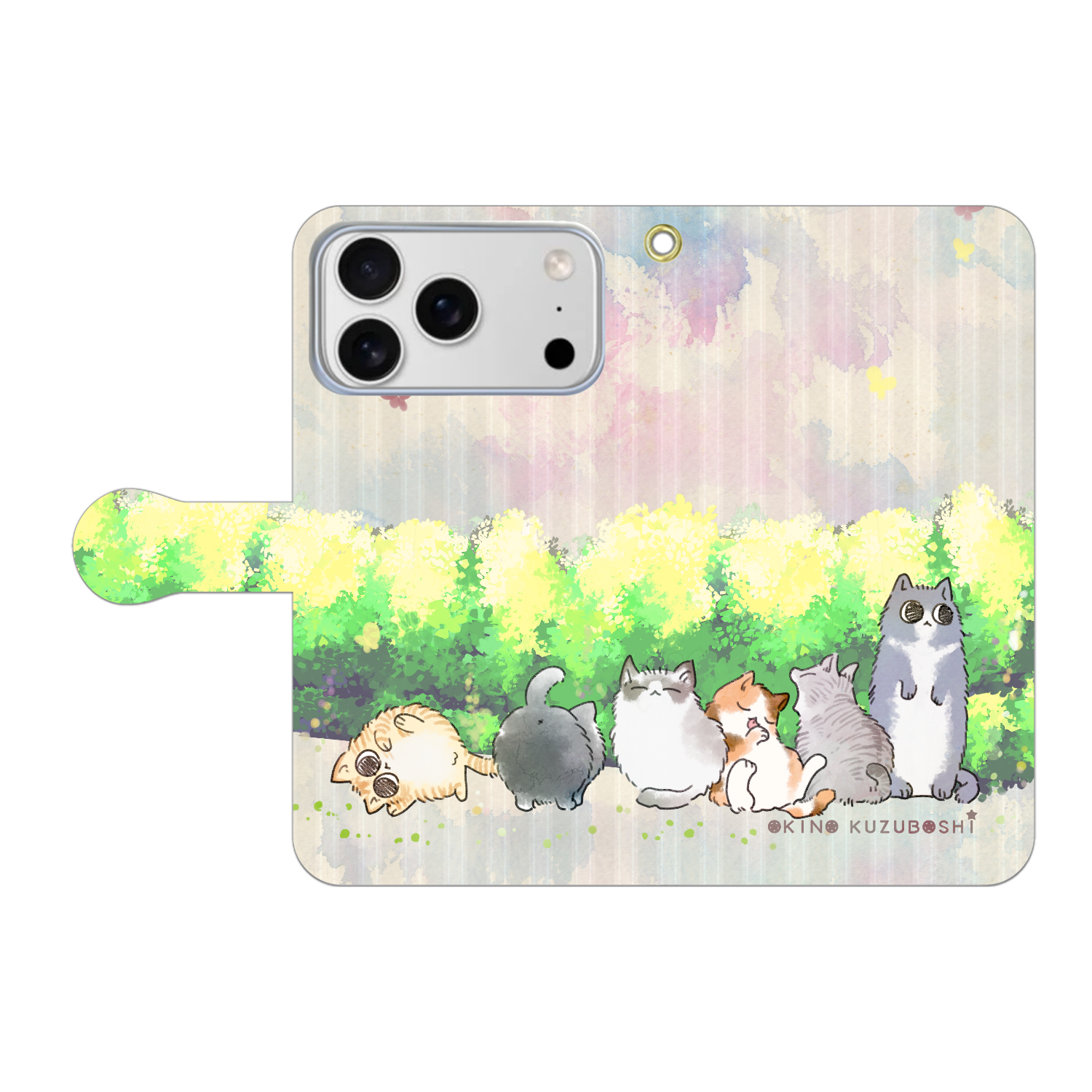 けぱけぱの子猫たち 手帳型ベルト付きiPhone17 ProMax